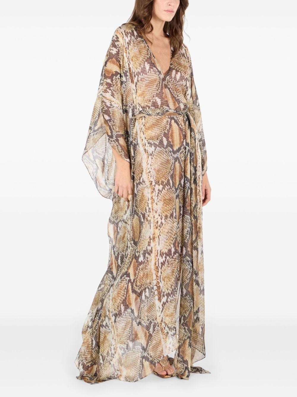 snakeskin-print dress - 2