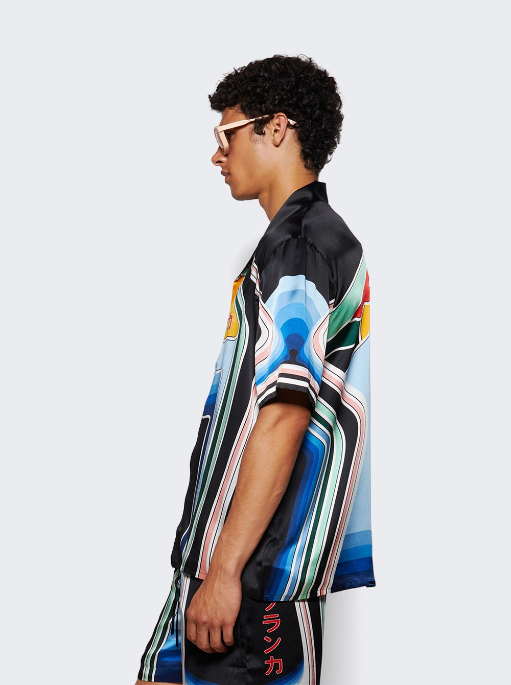 Cuban Collar Short Sleeve Shirt Graphic Mountain - 3