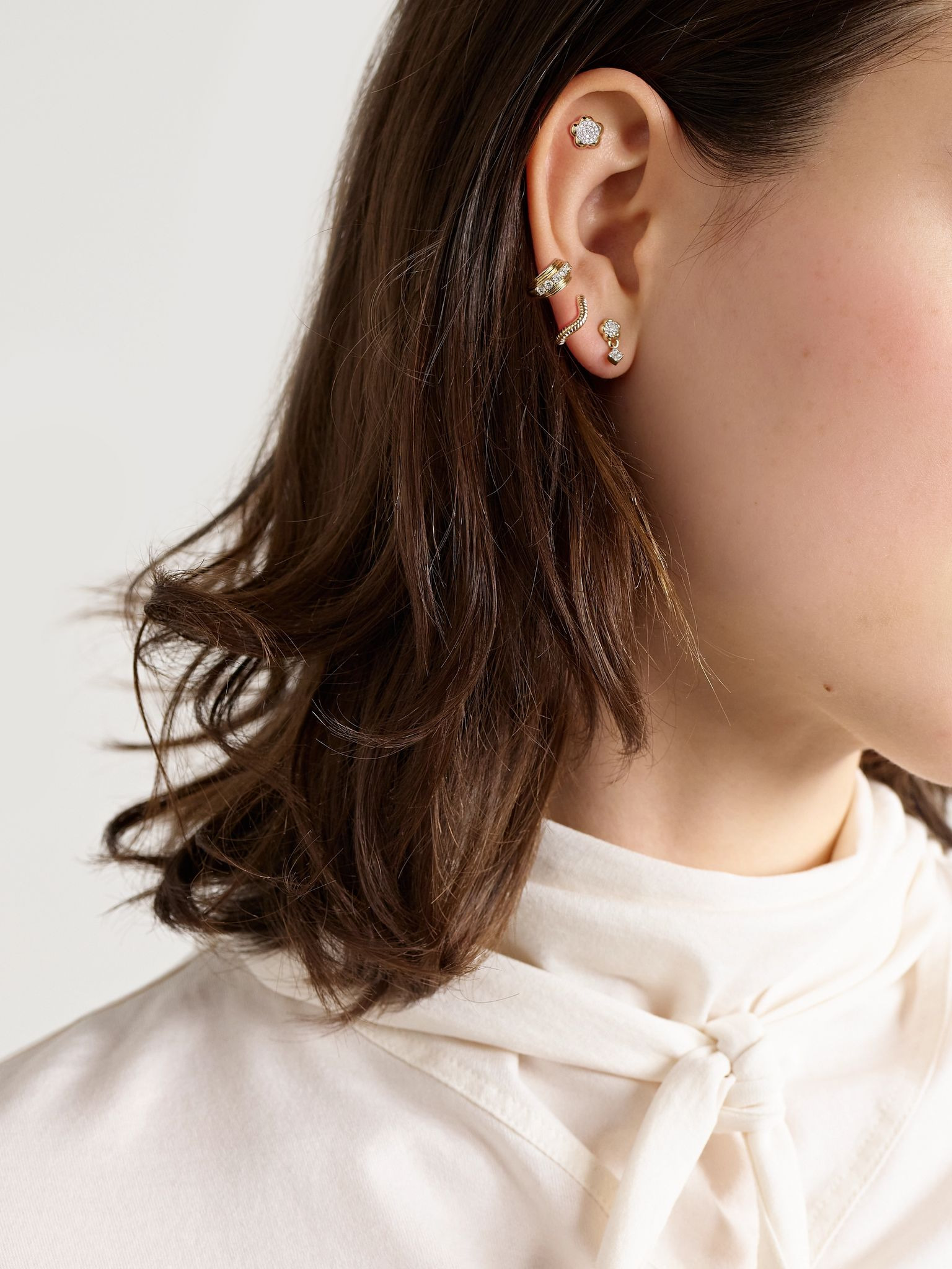 Richie 10-karat gold diamond earrings Gold - 4