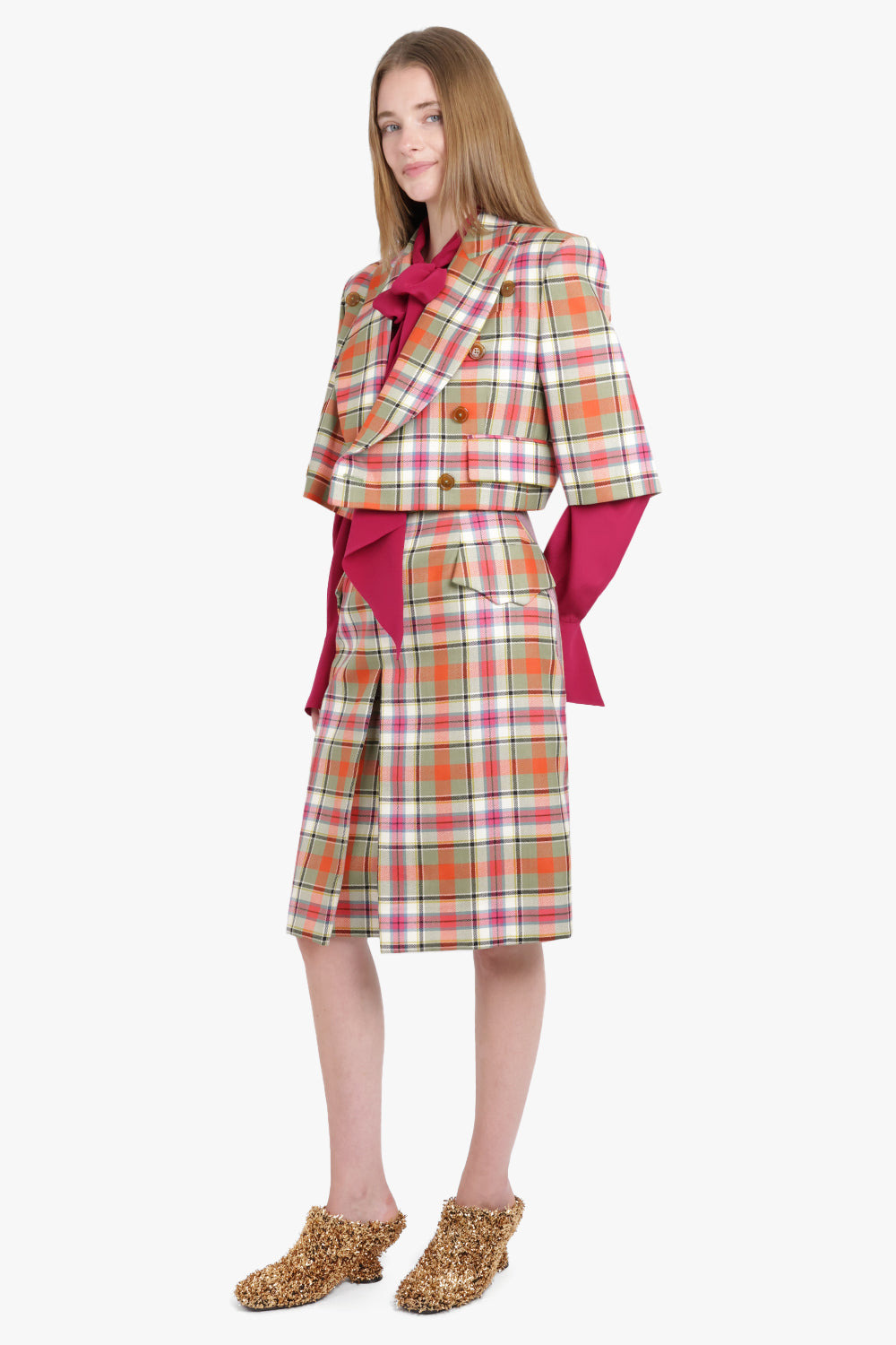 WAISTCOAT TARTAN MIDI SKIRT | MULTI - 6