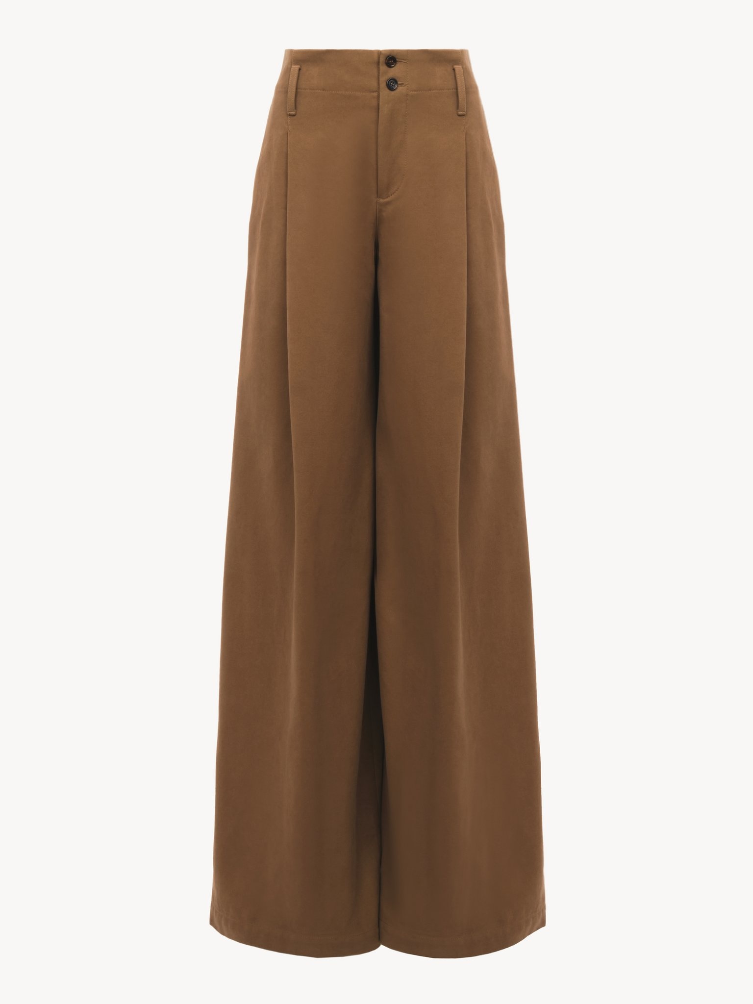 HIGH-RISE WIDE-LEG PANTS IN COTTON CANVAS - 2