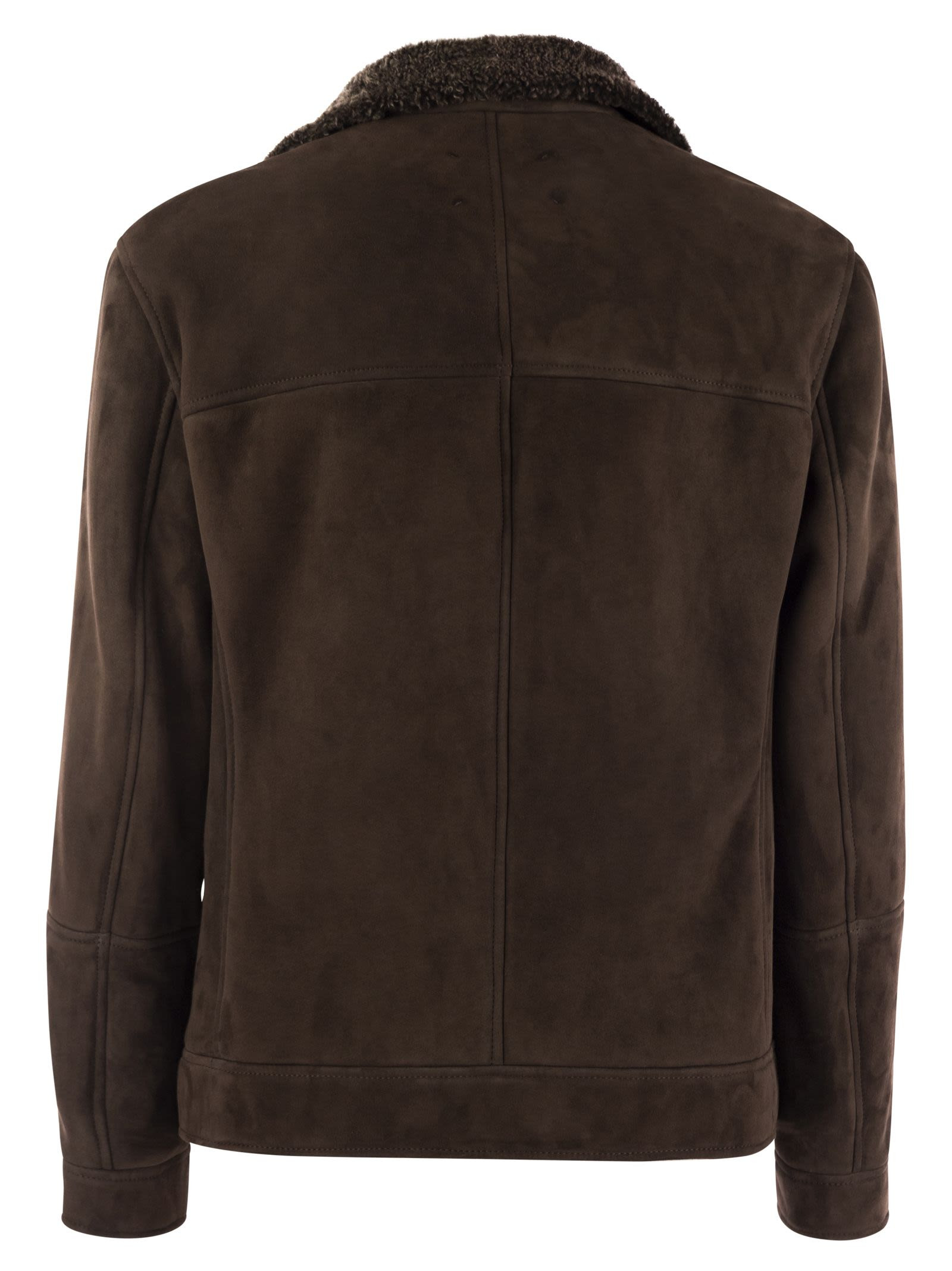 Brunello Cucinelli Men Double-Breasted Shearling Outerwear - 2