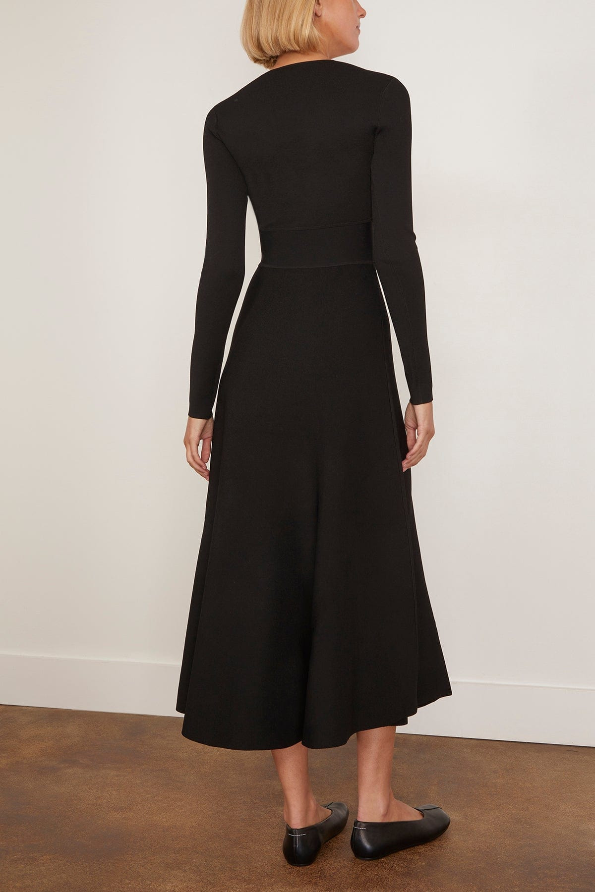 Button Front Dress in Black - 4