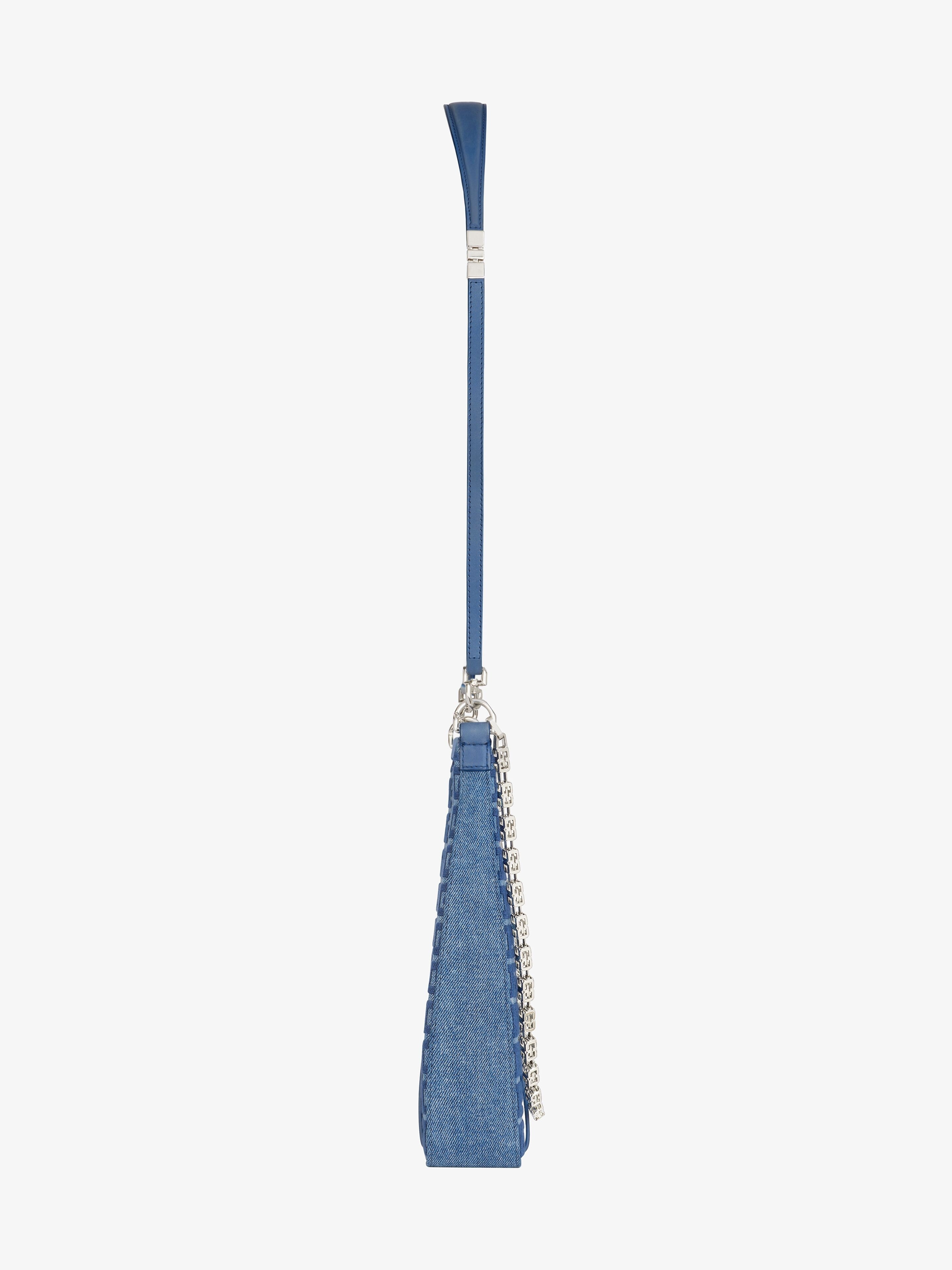 SMALL CUT OUT BAG IN 4G DENIM WITH CHAIN - 4