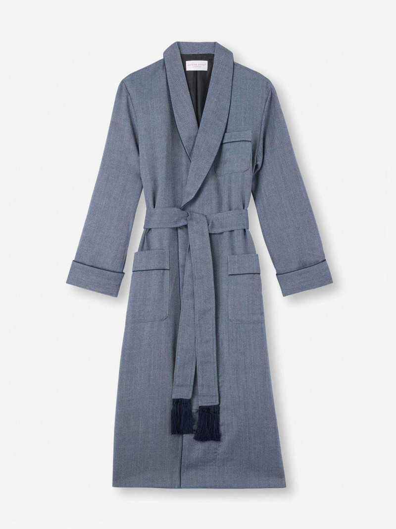 Derek Rose Men's Robe Lincoln 11 Navy outlook