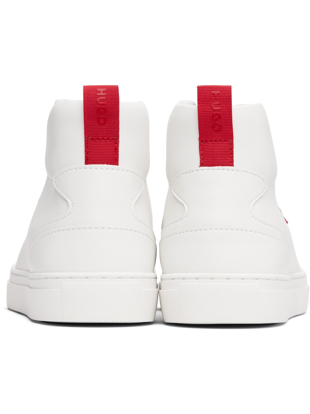 White Faux-Leather High-Top Sneakers - 2