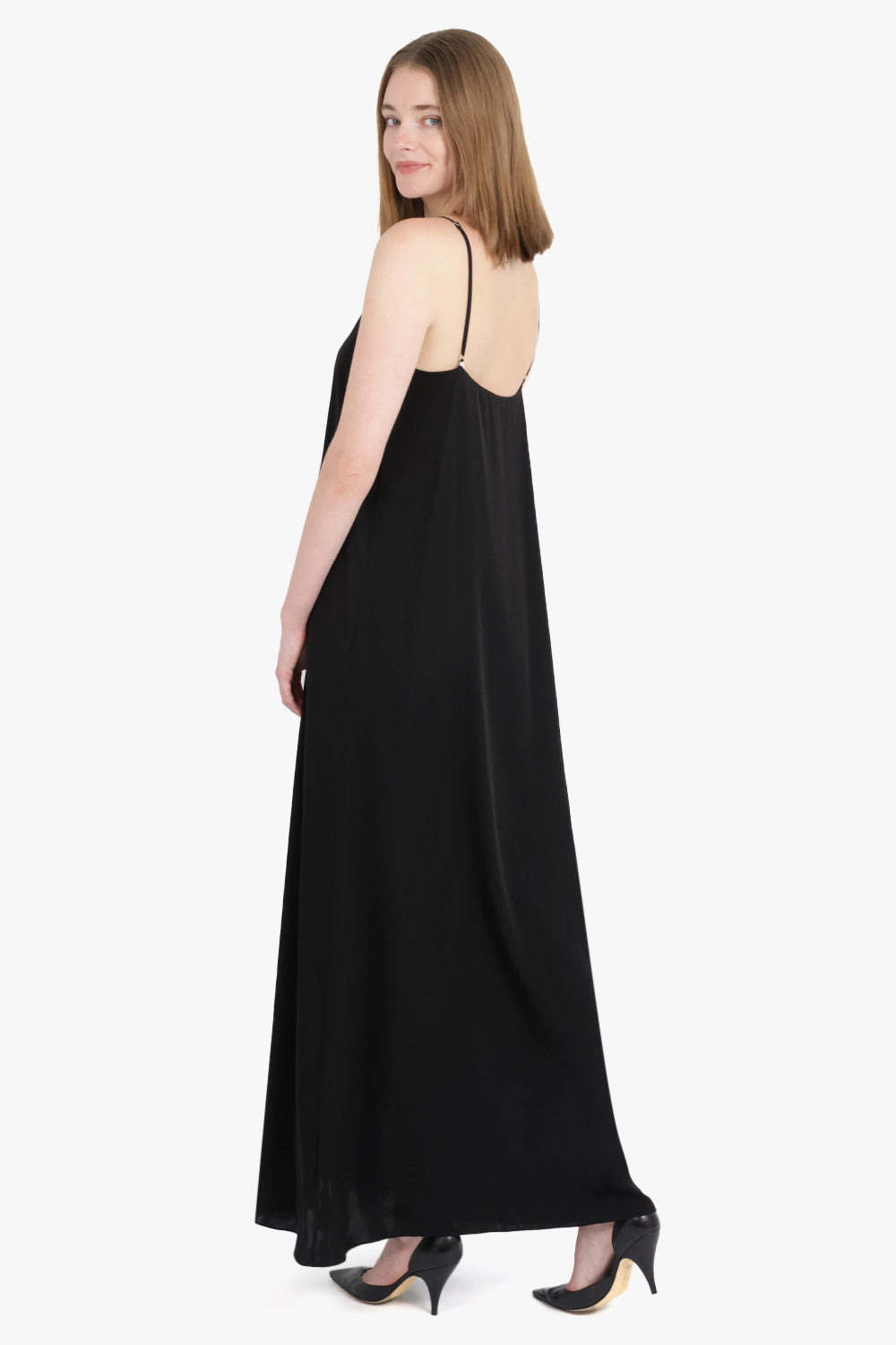 KOLE THIN STRAP V-NECK MAXI DRESS | BLACK - 5