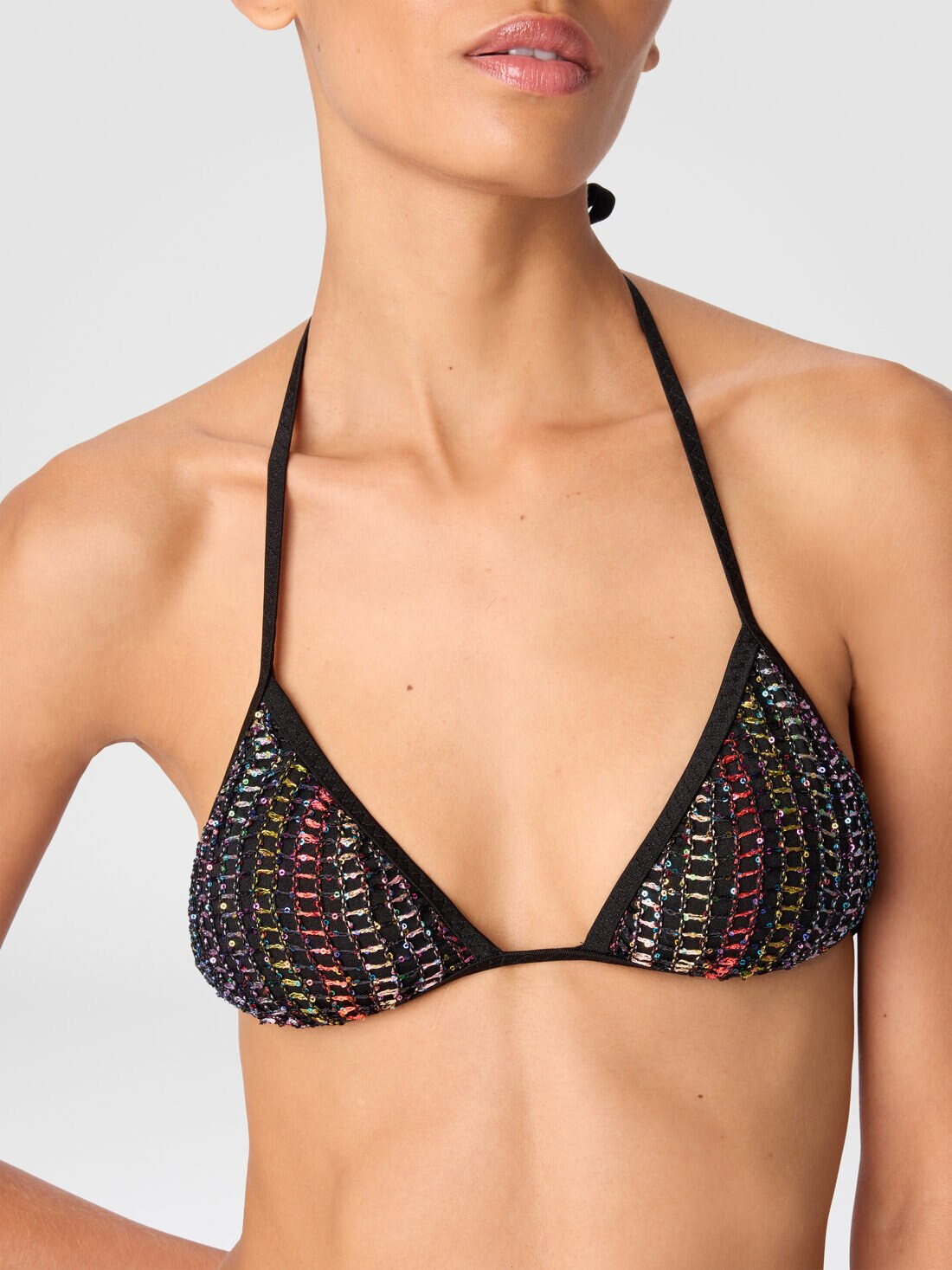 Classic mesh bikini with lamé and sequin details - 5