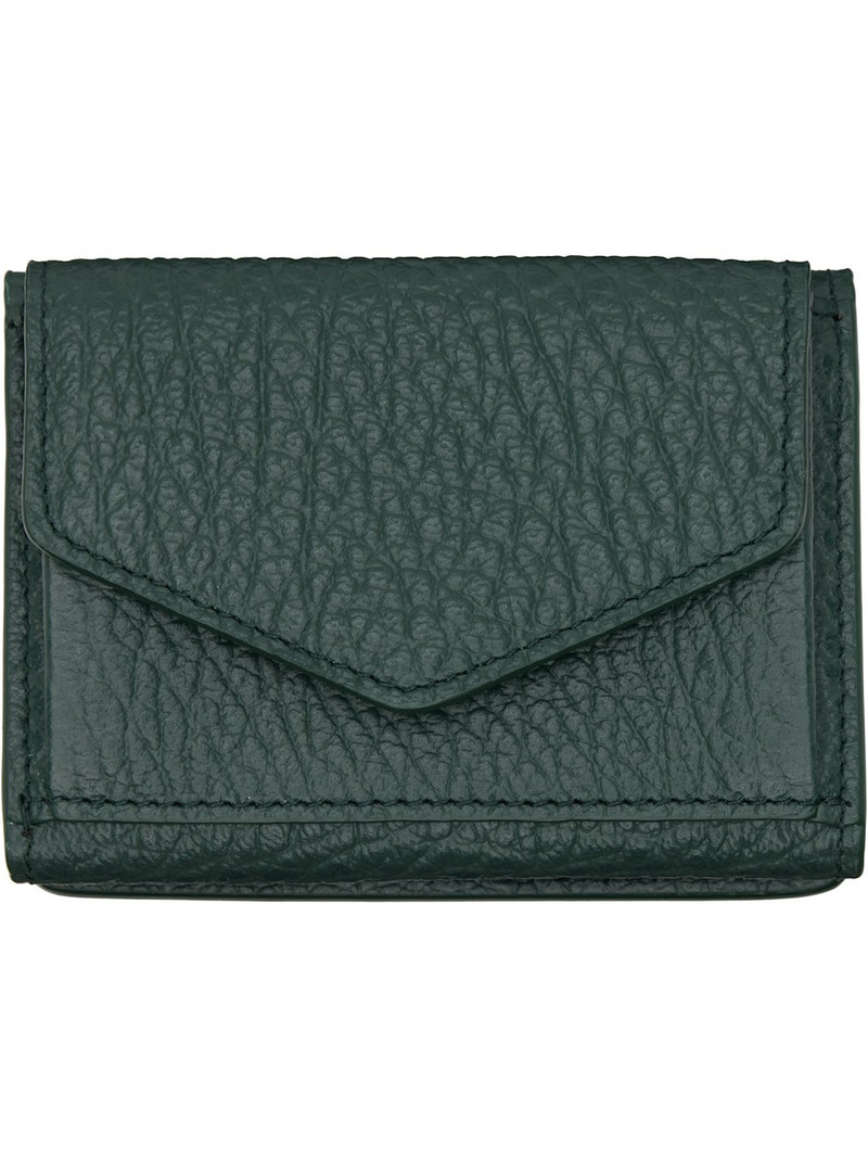 Maison Margiela Green Four Stitches Pocket Wallet outlook