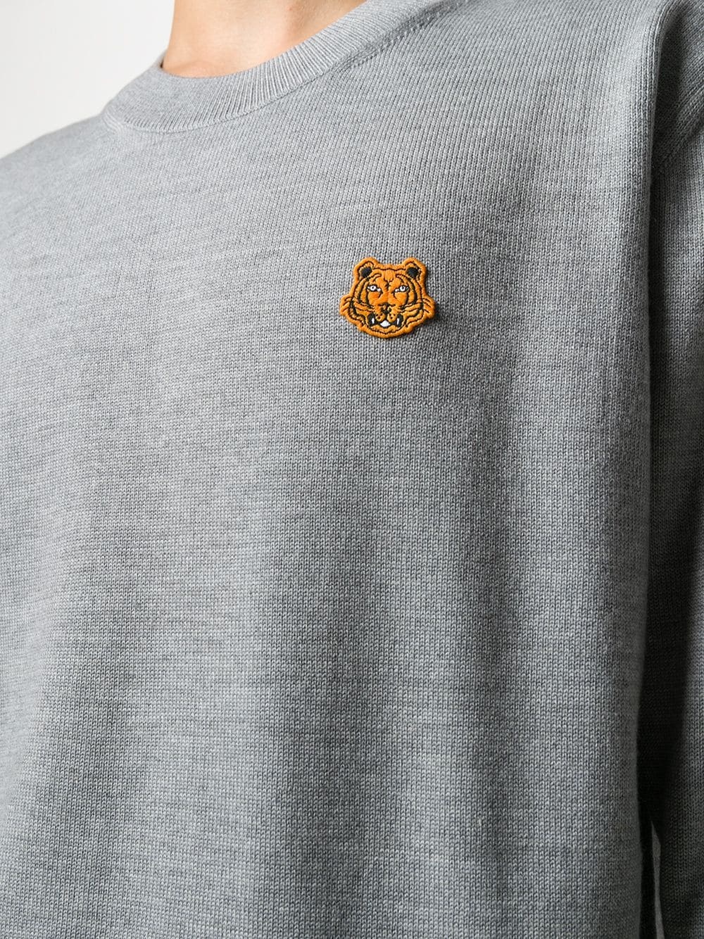 Tiger embroidered crew neck jumper - 5