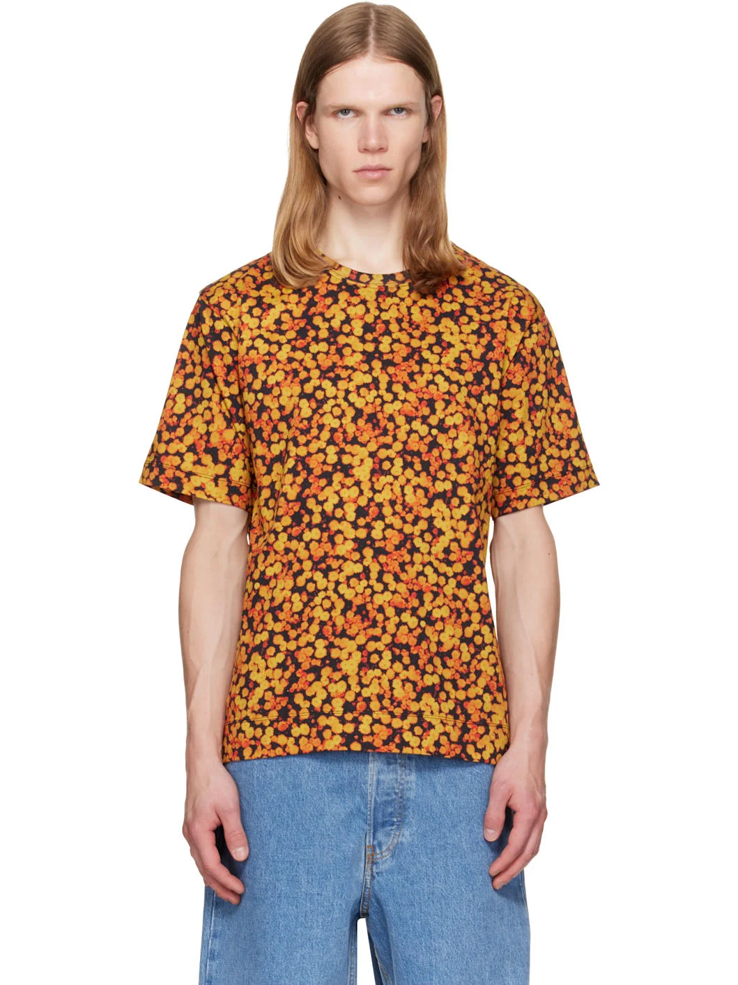 Orange Regular Fit Cotton T-shirt - 1