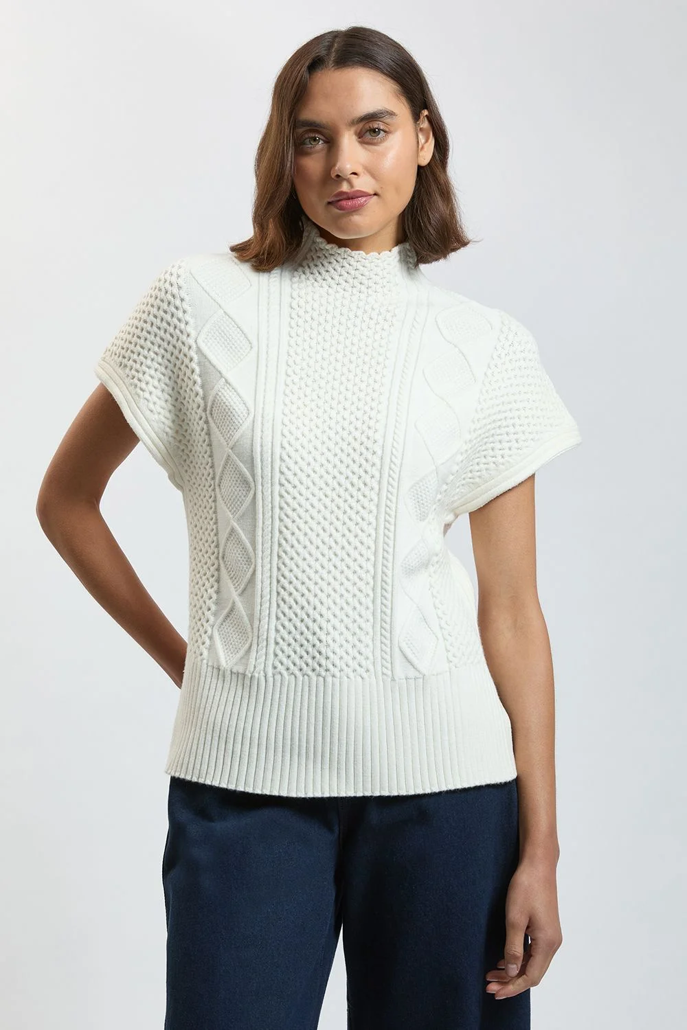 Cable Knit Tank Jumper - 1