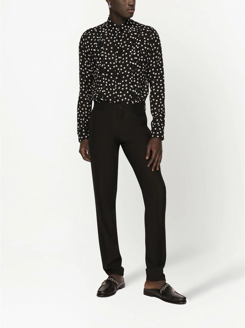 wool jacquard tailored trousers - 2