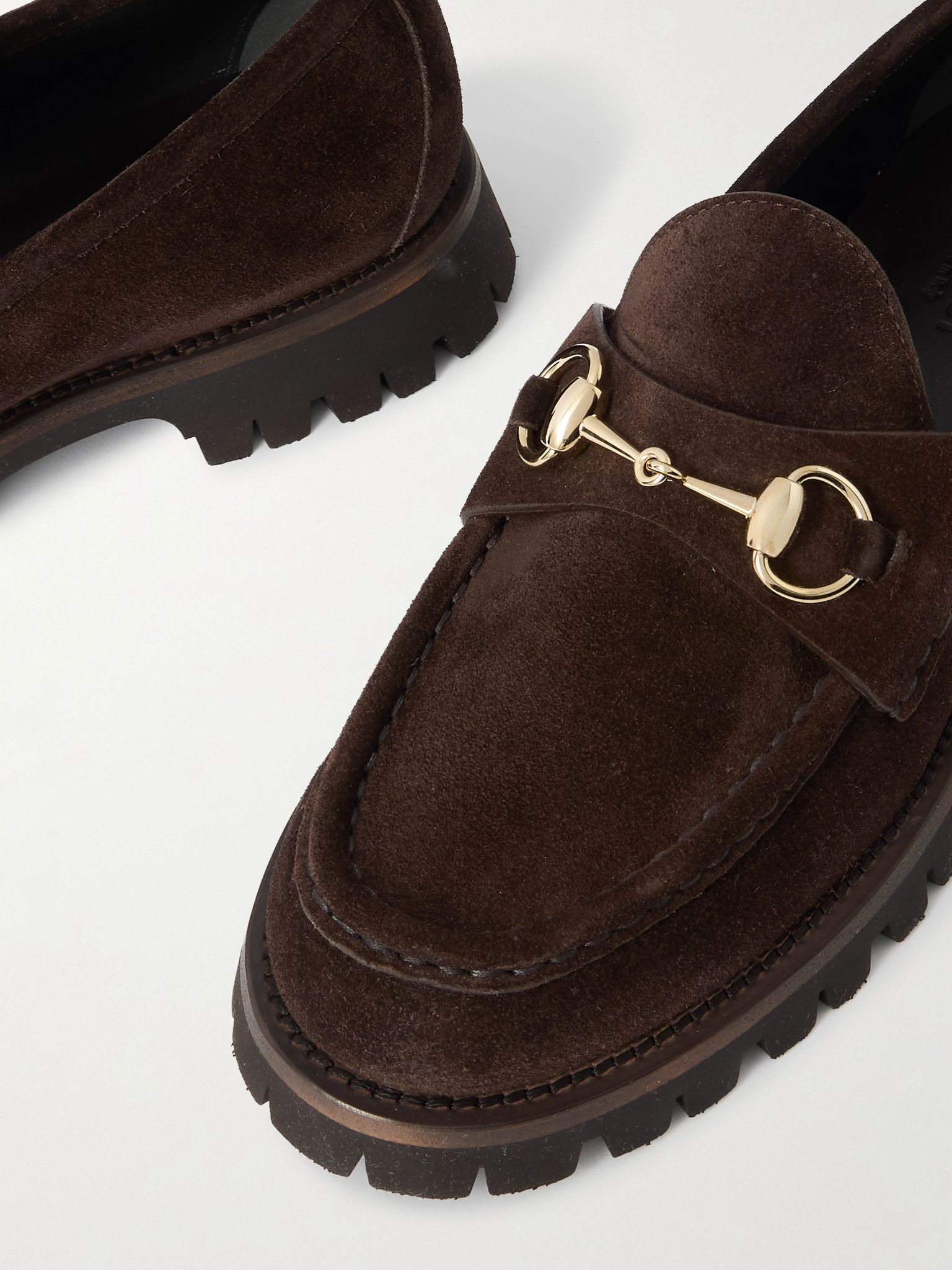 Sylke horsebit-detailed suede loafers Brown - 4