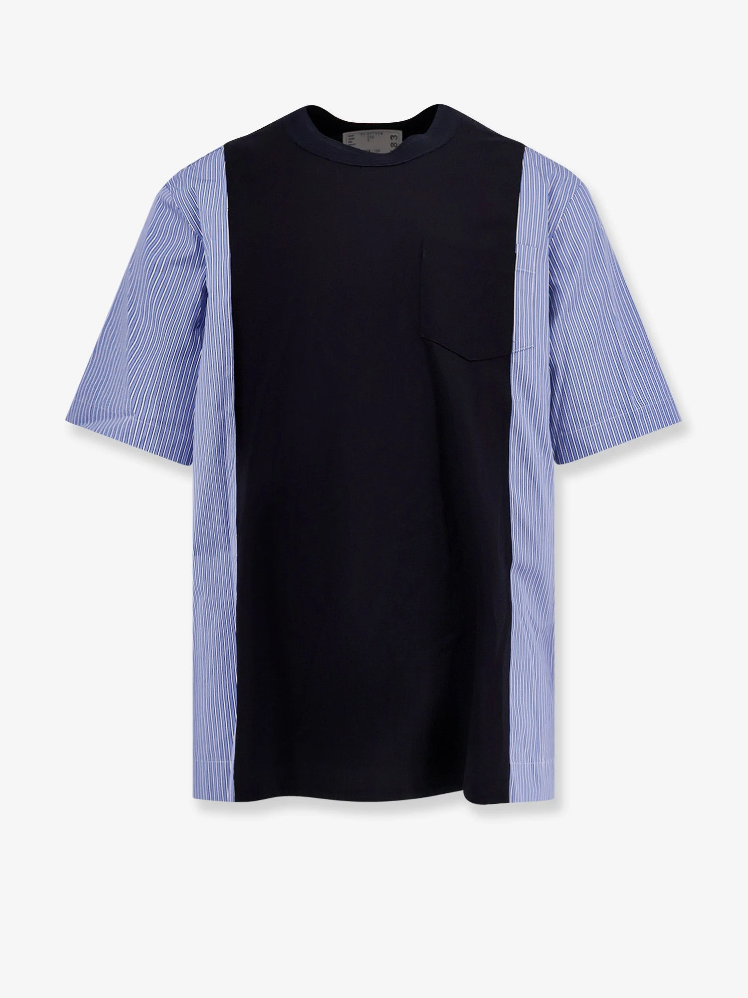 Sacai Cotton Jersey T-Shirt With Popeline Inserts - 1