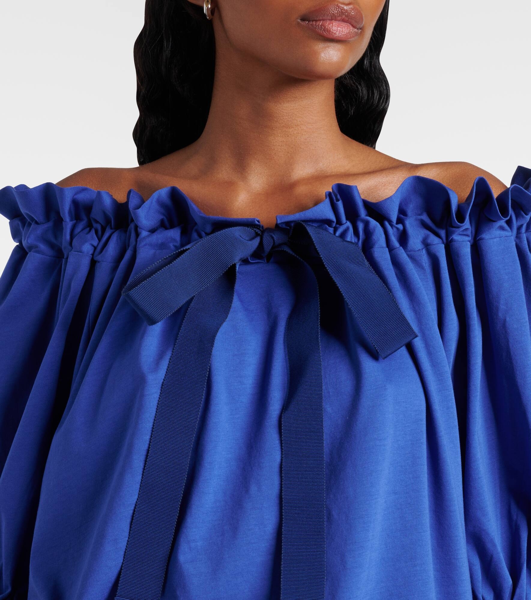 Off-shoulder cotton jersey top - 4