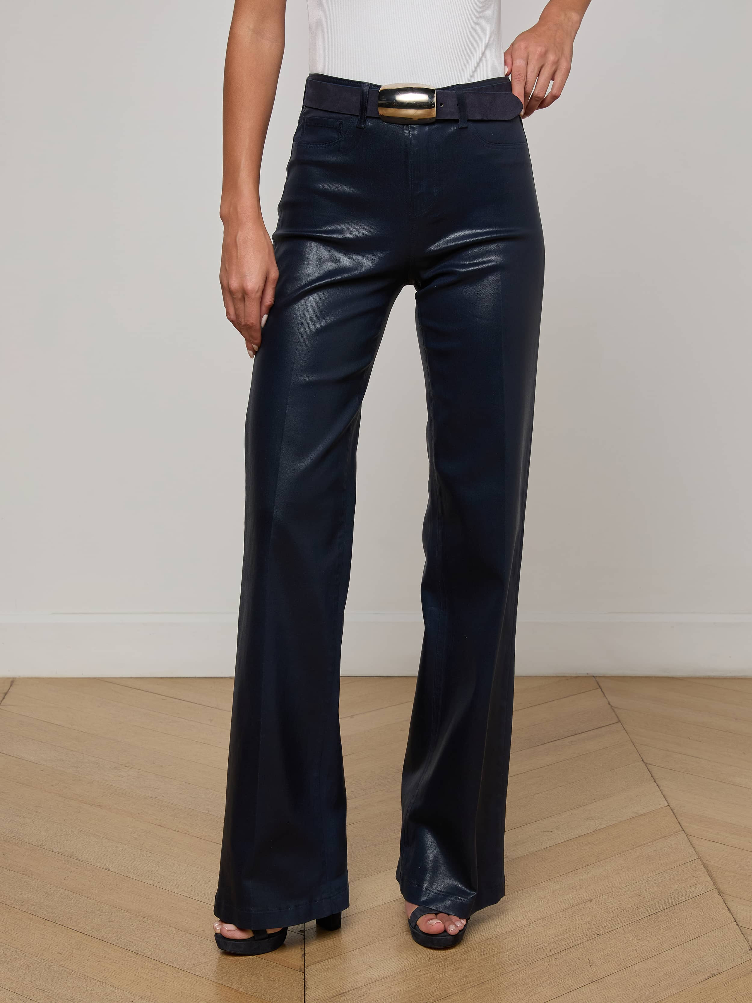 Clayton Coated Wide-Leg Jean - 4