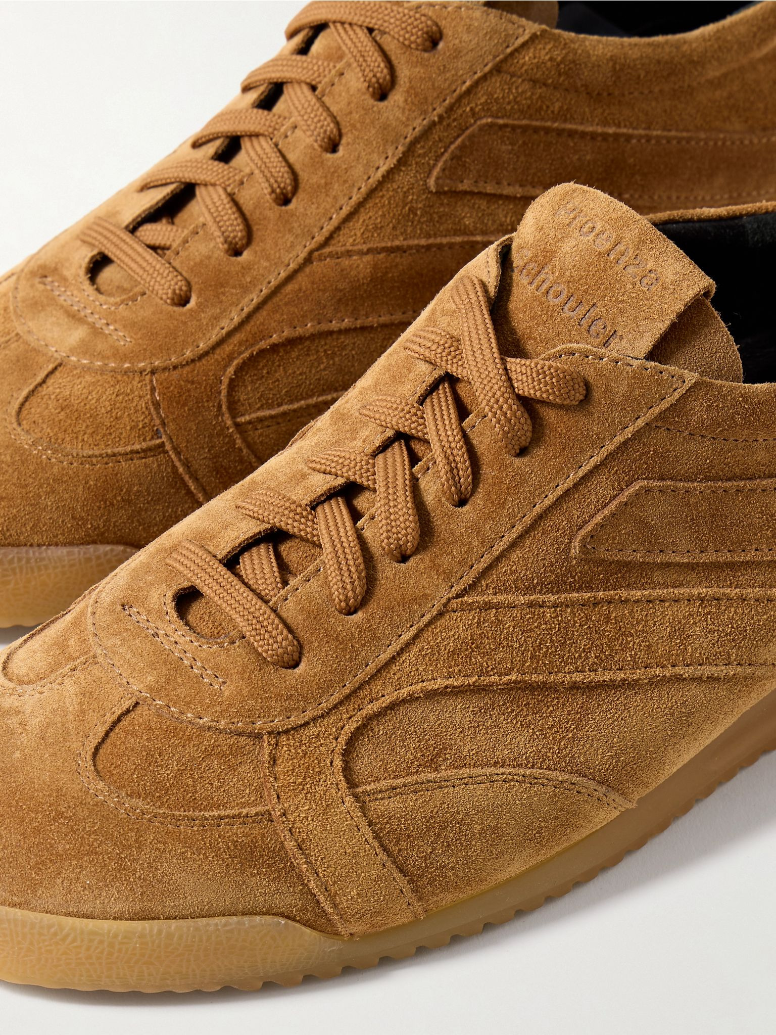 Track paneled suede sneakers Tan - 4