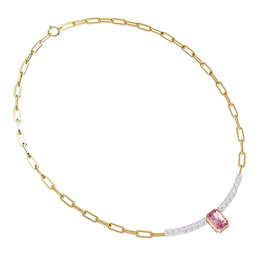 Diamond2Deal - Diamond2Deal 925 Sterling Silver Two-tone 4.5 Ct Radiant Cut Pink & White Lab Grown Diamond Pendant  - 1