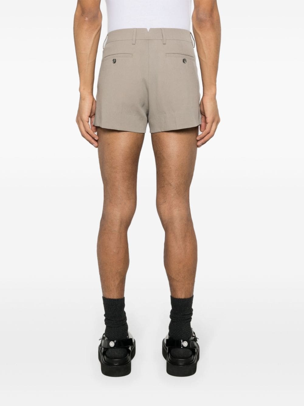 crepe wool shorts - 4