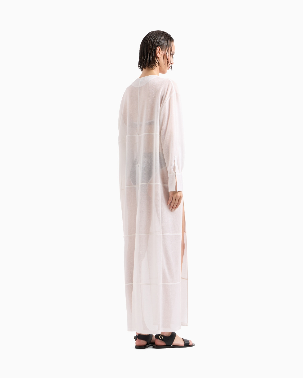 SILK AND COTTON JERSEY DUSTER COAT - 3