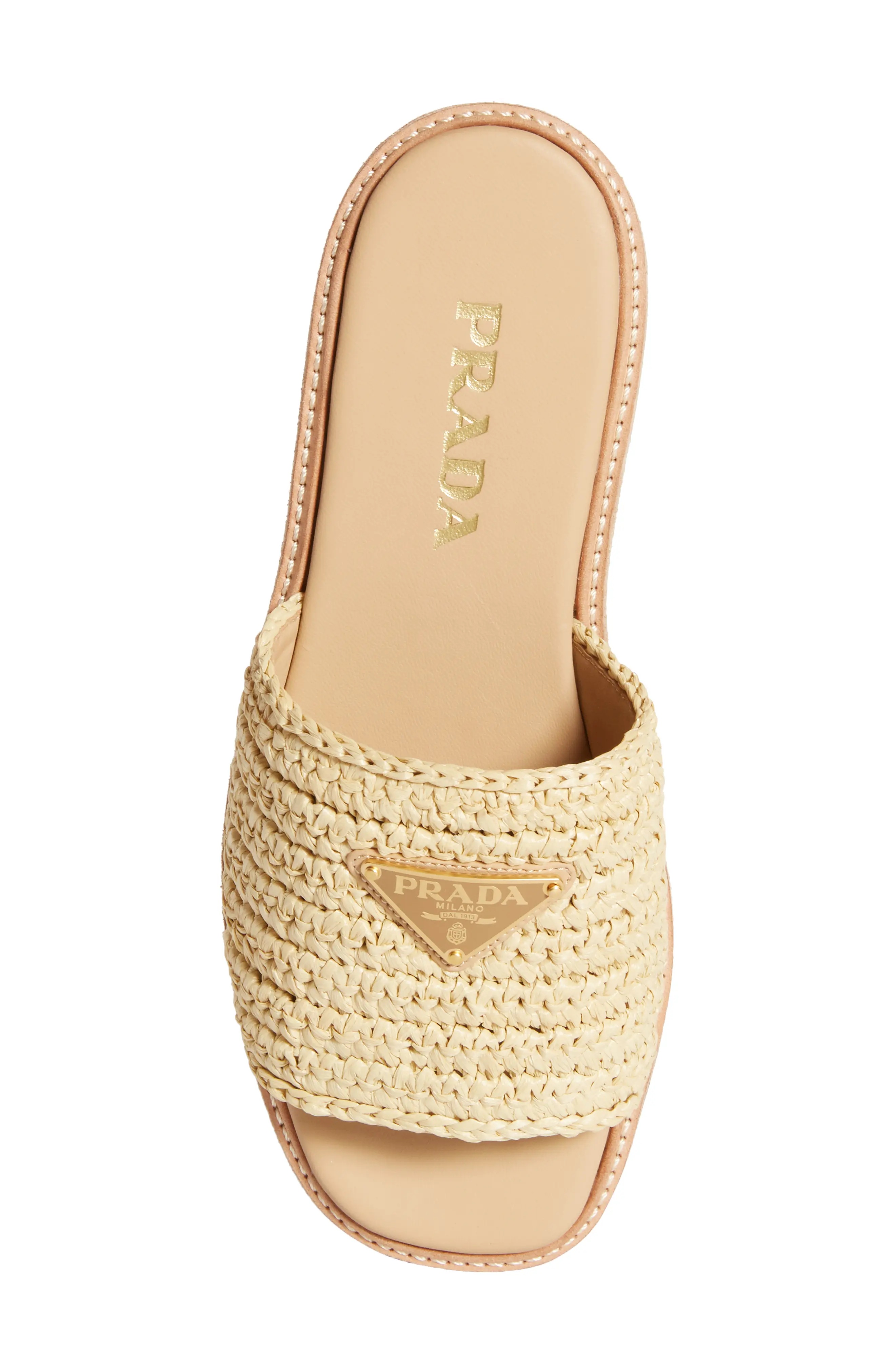 Raffia Platform Slide Sandal - 5