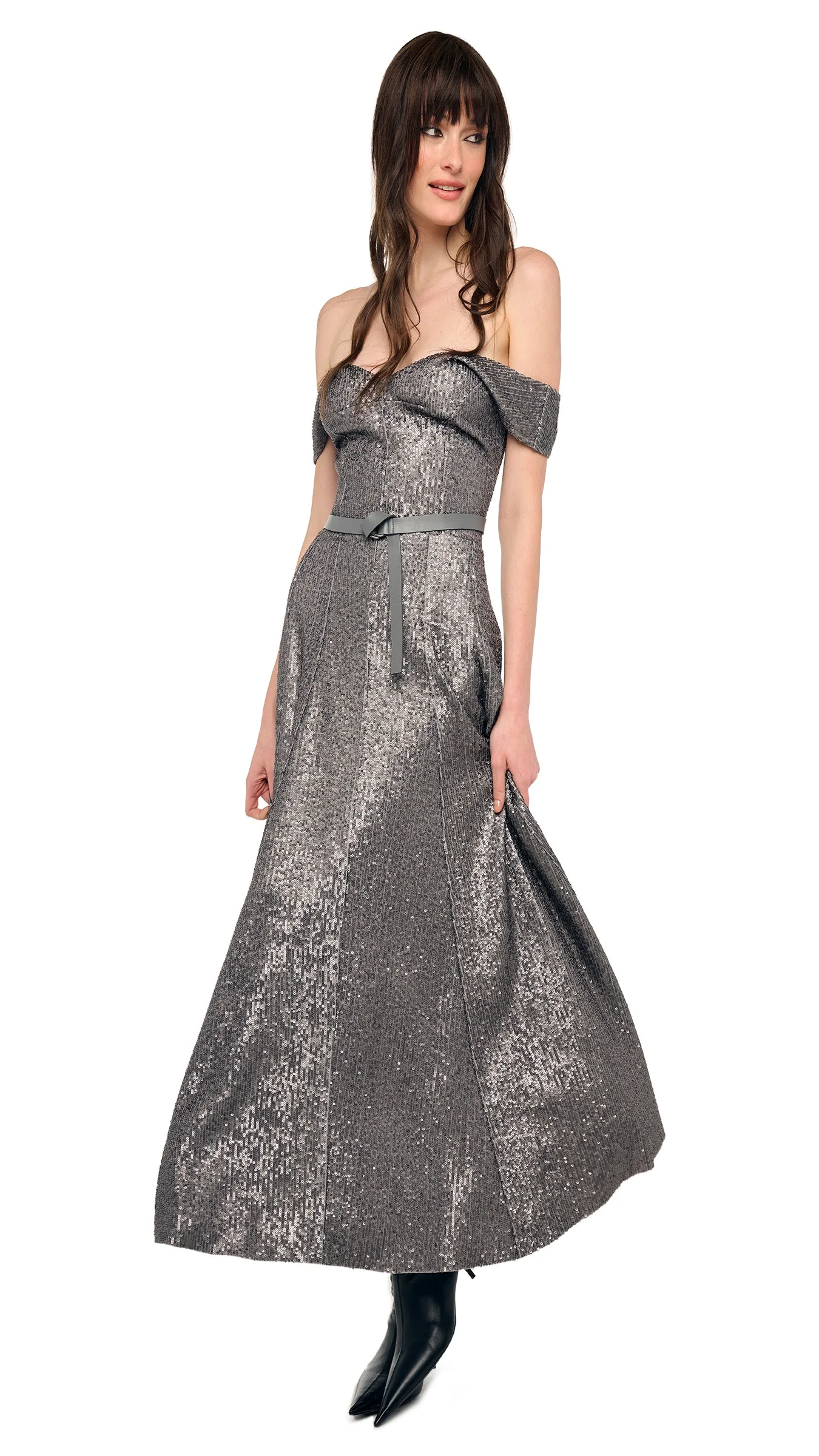 DOUBLE DROP SHOULDER GRACE DRESS TO MIDCALF - 1