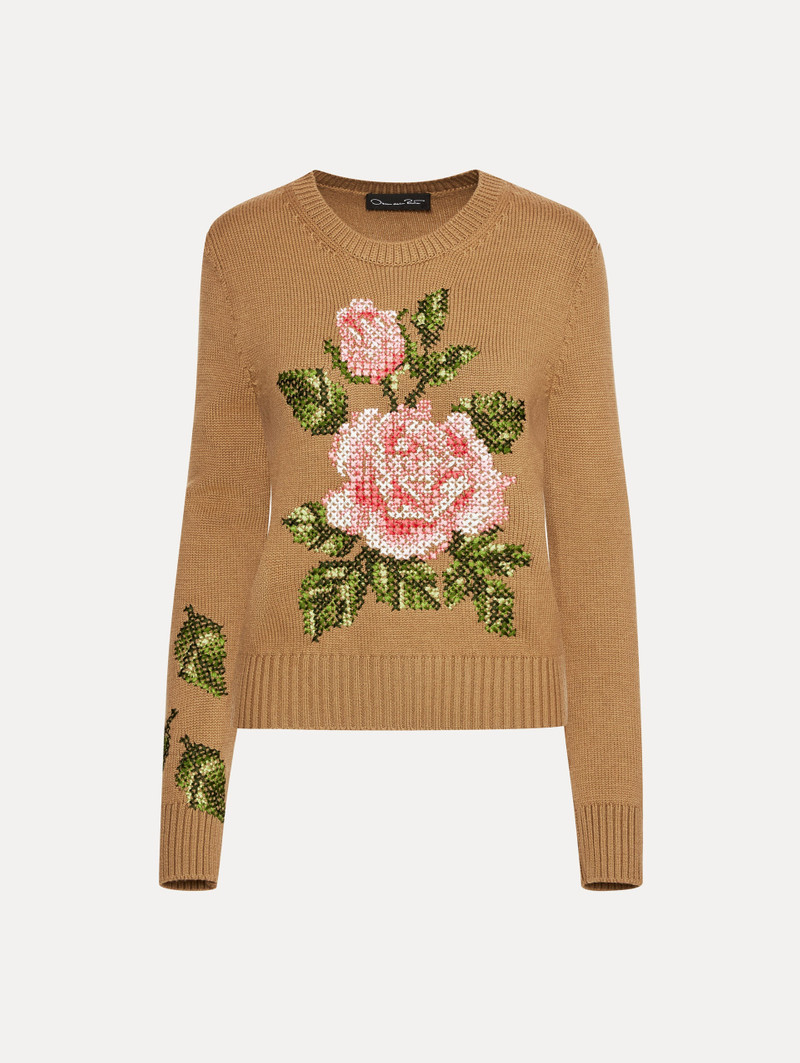 ENGLISH ROSE CROSS STICH PULLOVER 1