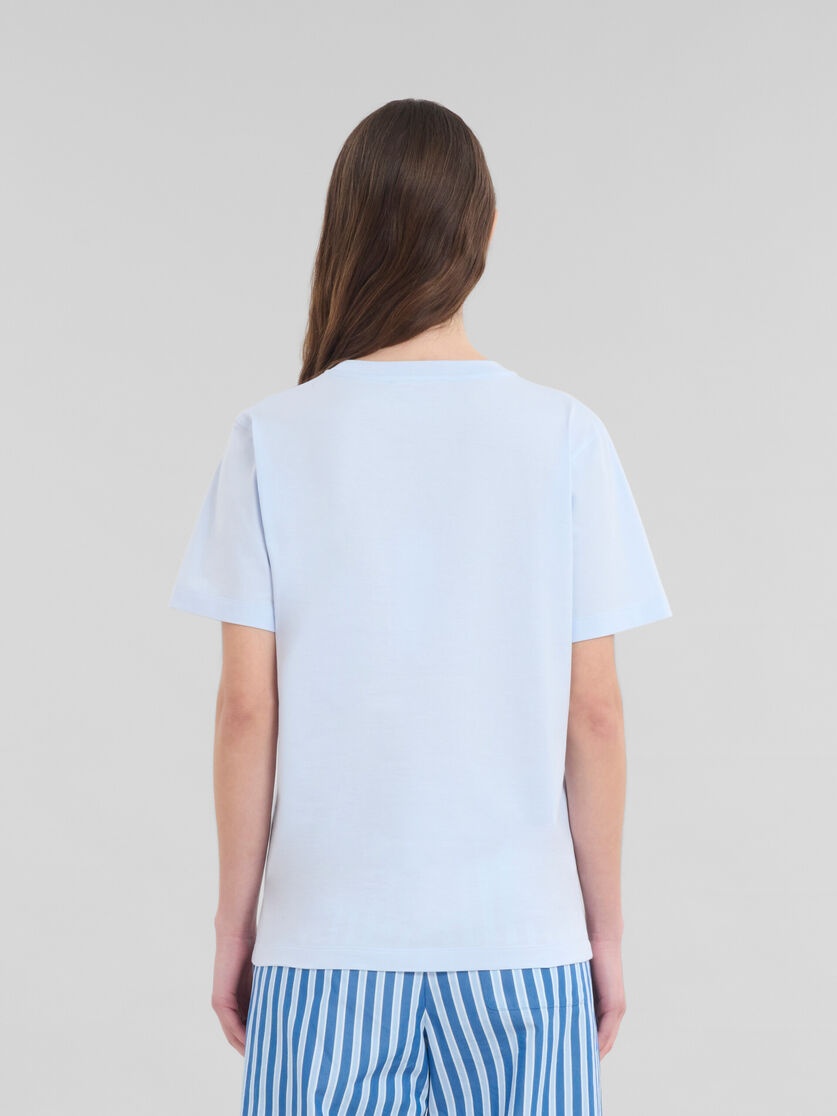 LIGHT BLUE ORGANIC JERSEY T-SHIRT WITH MARNI MENDING - 3