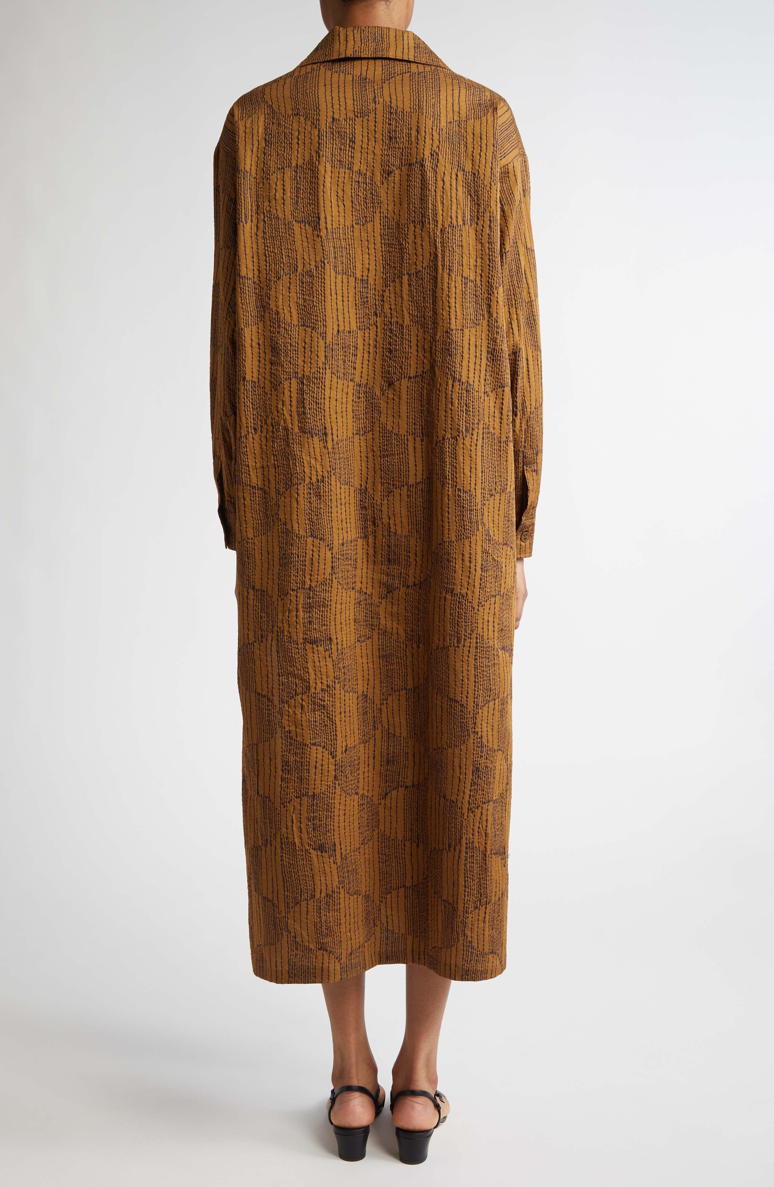 Max Mara Edwige Abstract Print King Sleeve Caftan Dress in Olive Green at Nordstrom - 2