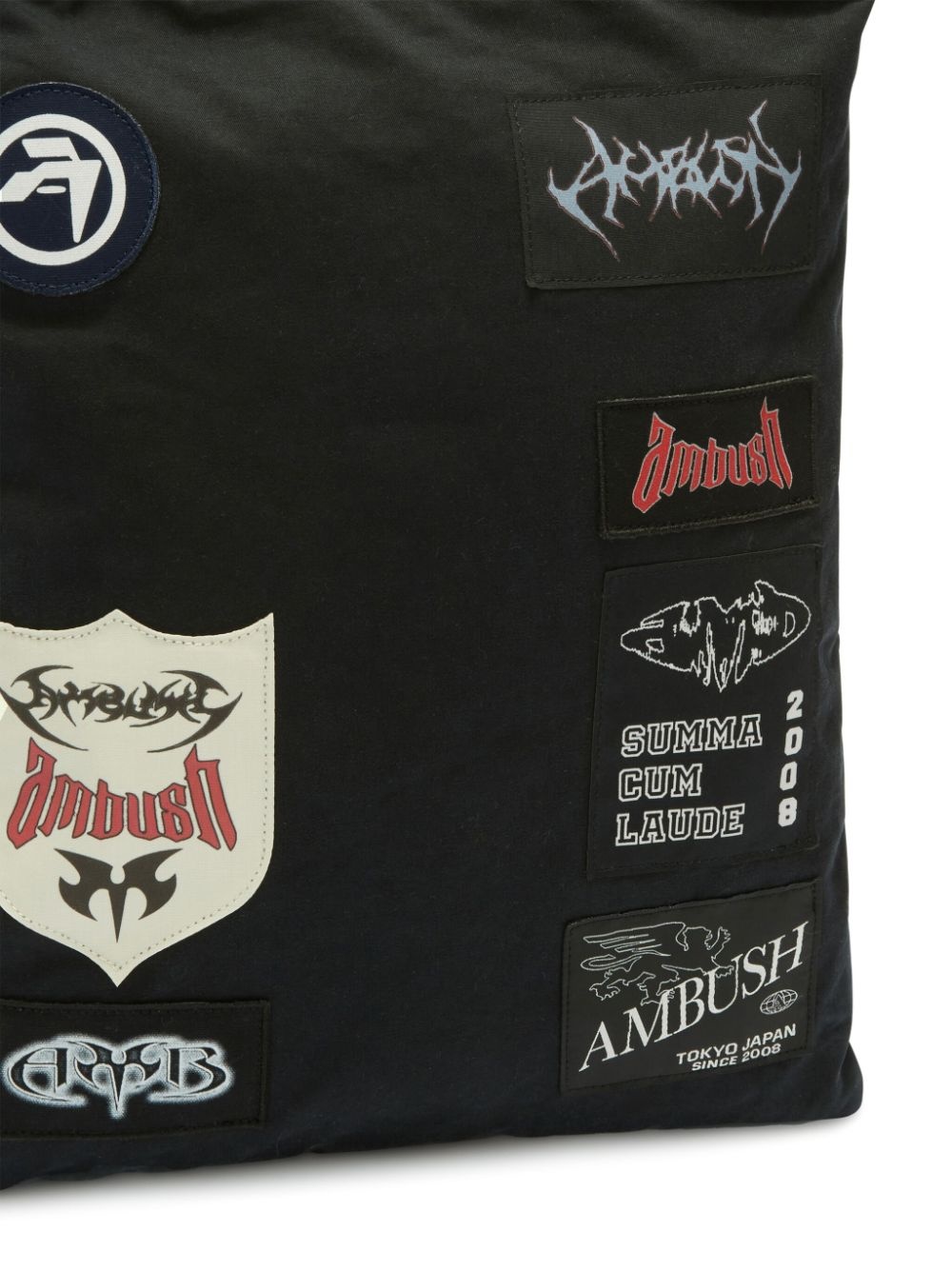 logo-patchwork cotton tote bag - 7