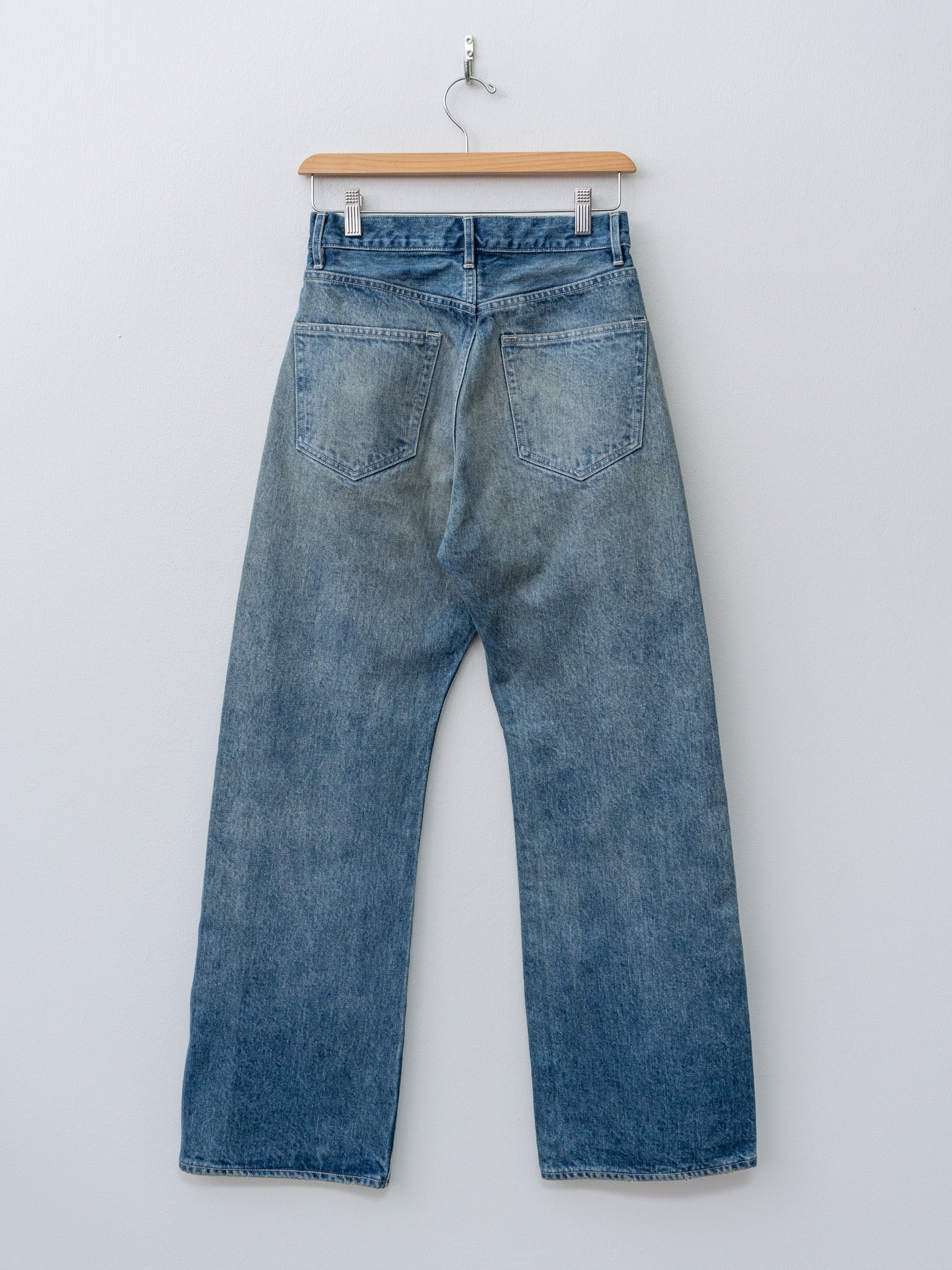 Selvedge Faded Heavy Denim Pants - Faded Indigo - 6