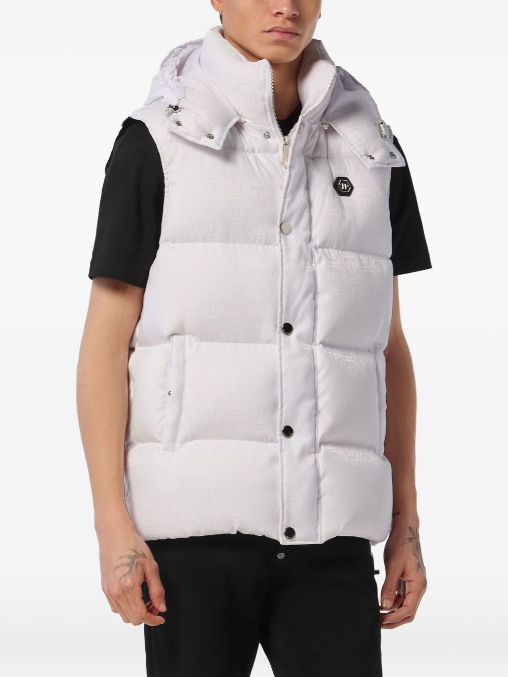 monogram quilted gilet - 3