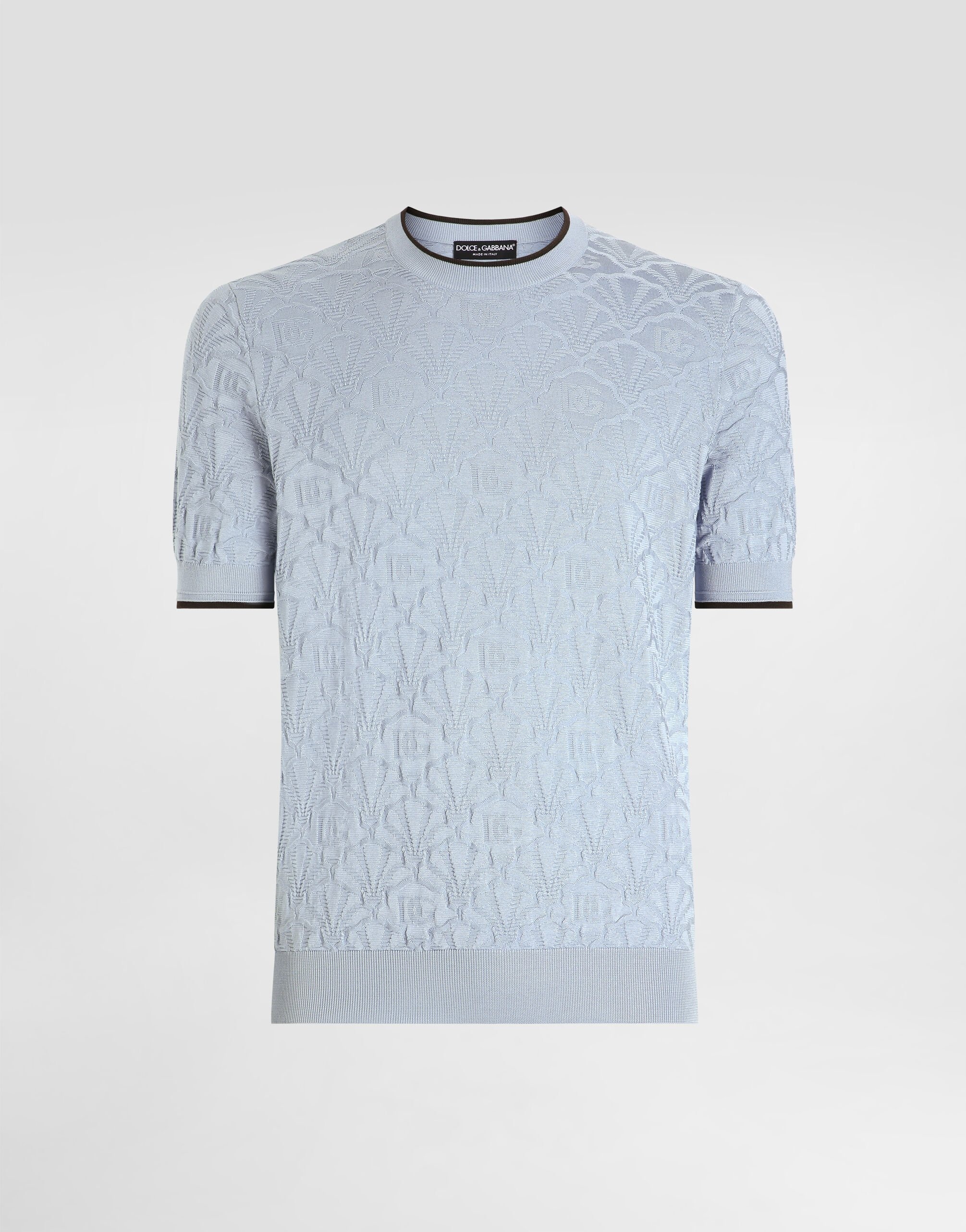 Silk crewneck pullover with logo - 1