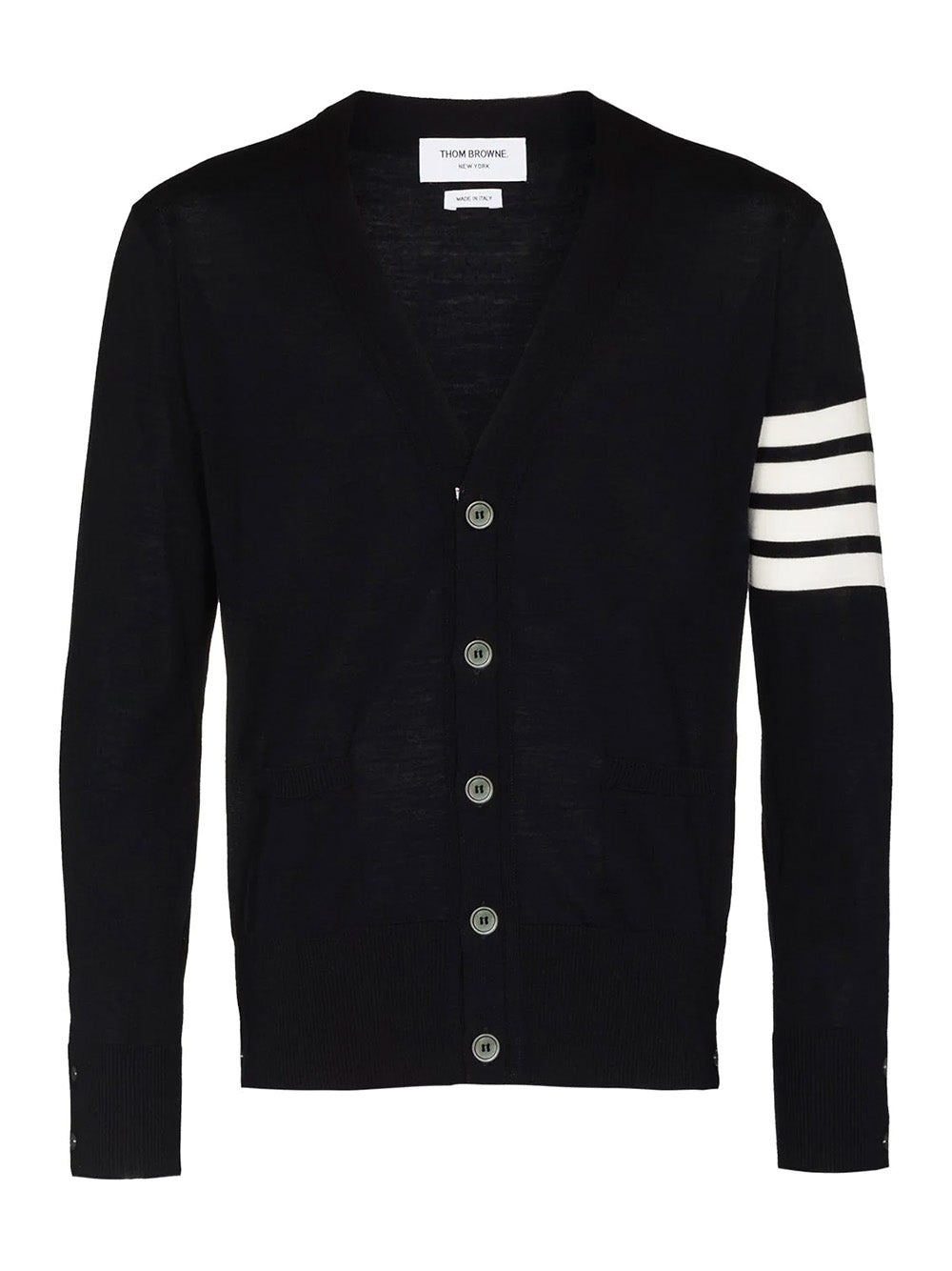 Classic V-Neck Cardigan With 4 Bar - 1