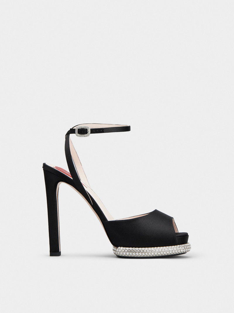 Viv' Choc Platform Sandals in satin 1
