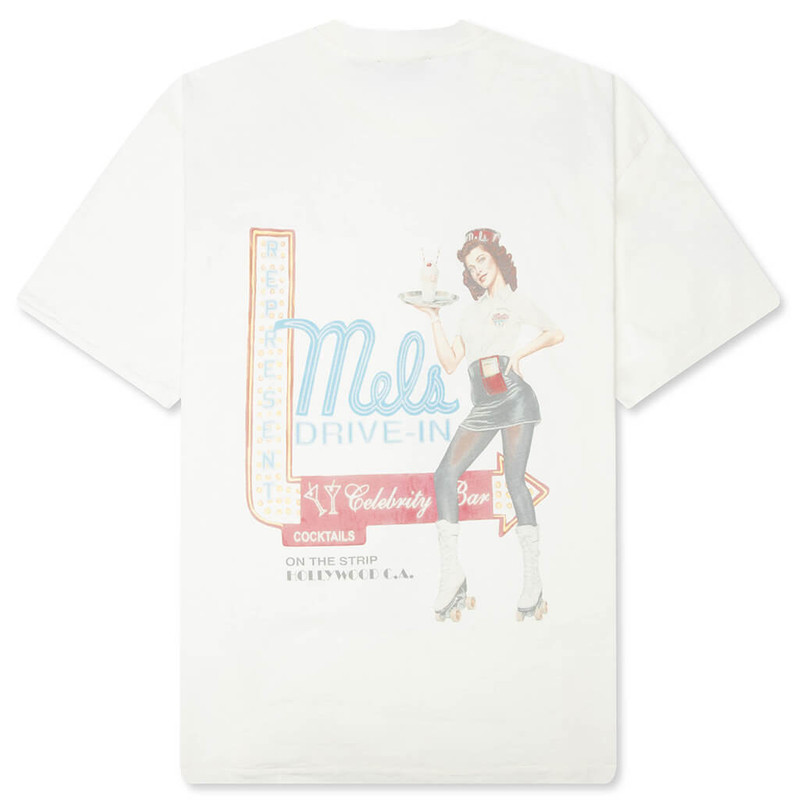 REPRESENT REPRESENT X MEL'S DINER T-SHIRT - FLAT WHITE outlook