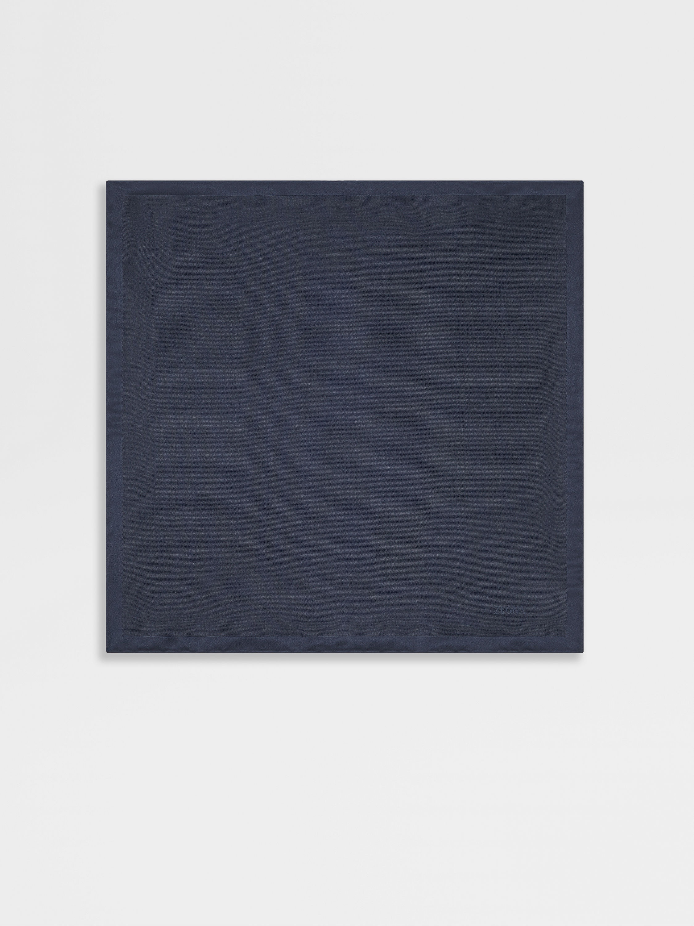 DARK BLUE SILK POCKET SQUARE - 1