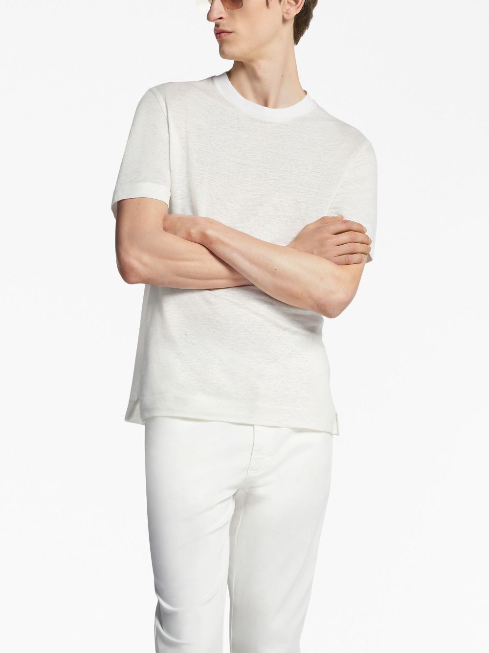 short-sleeve linen T-shirt - 2