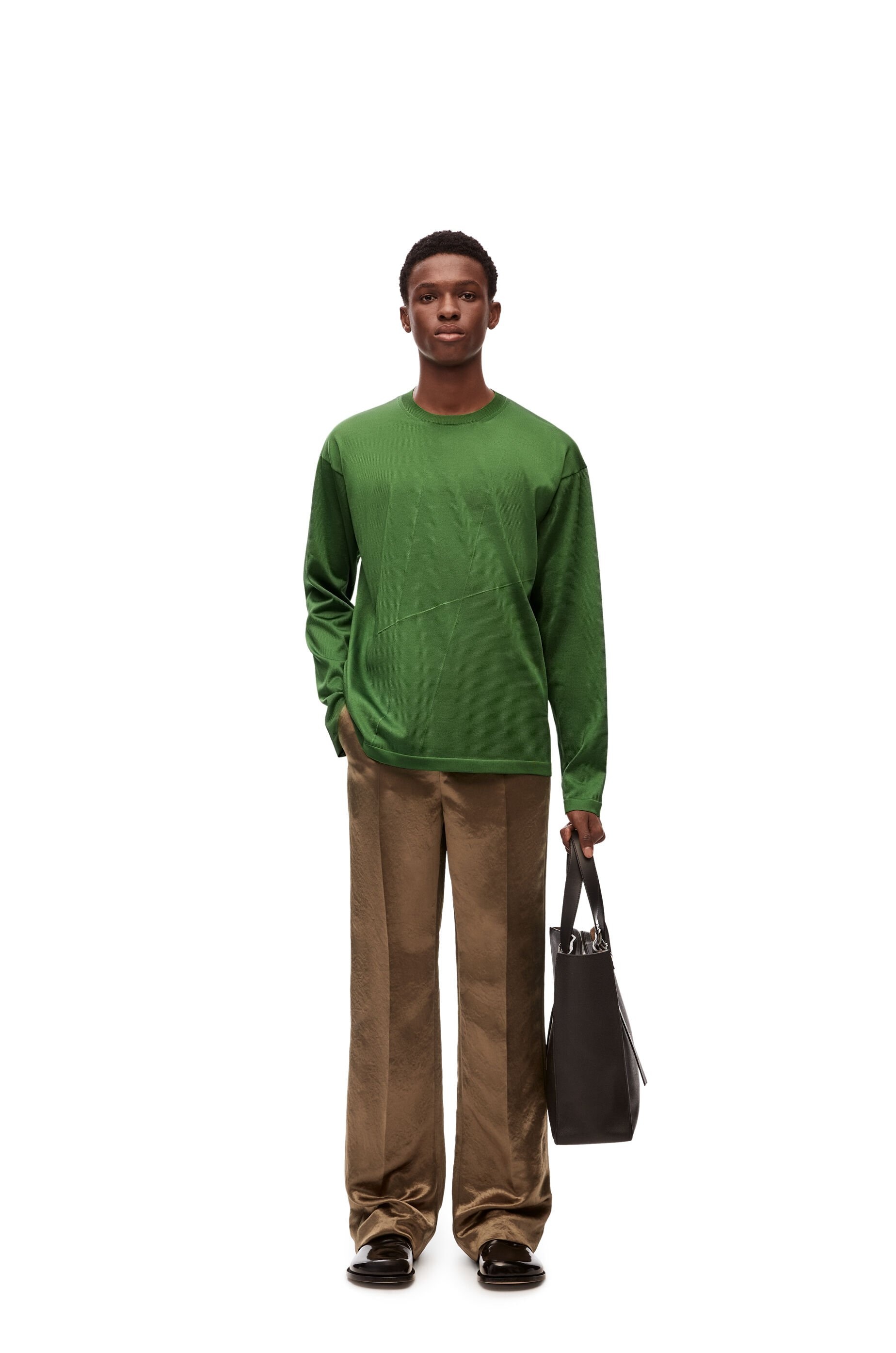 Bootleg trousers in technical satin - 2