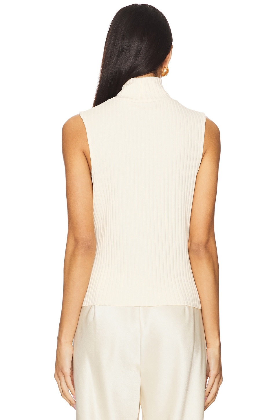 Rib Sleeveless Turtleneck - 3