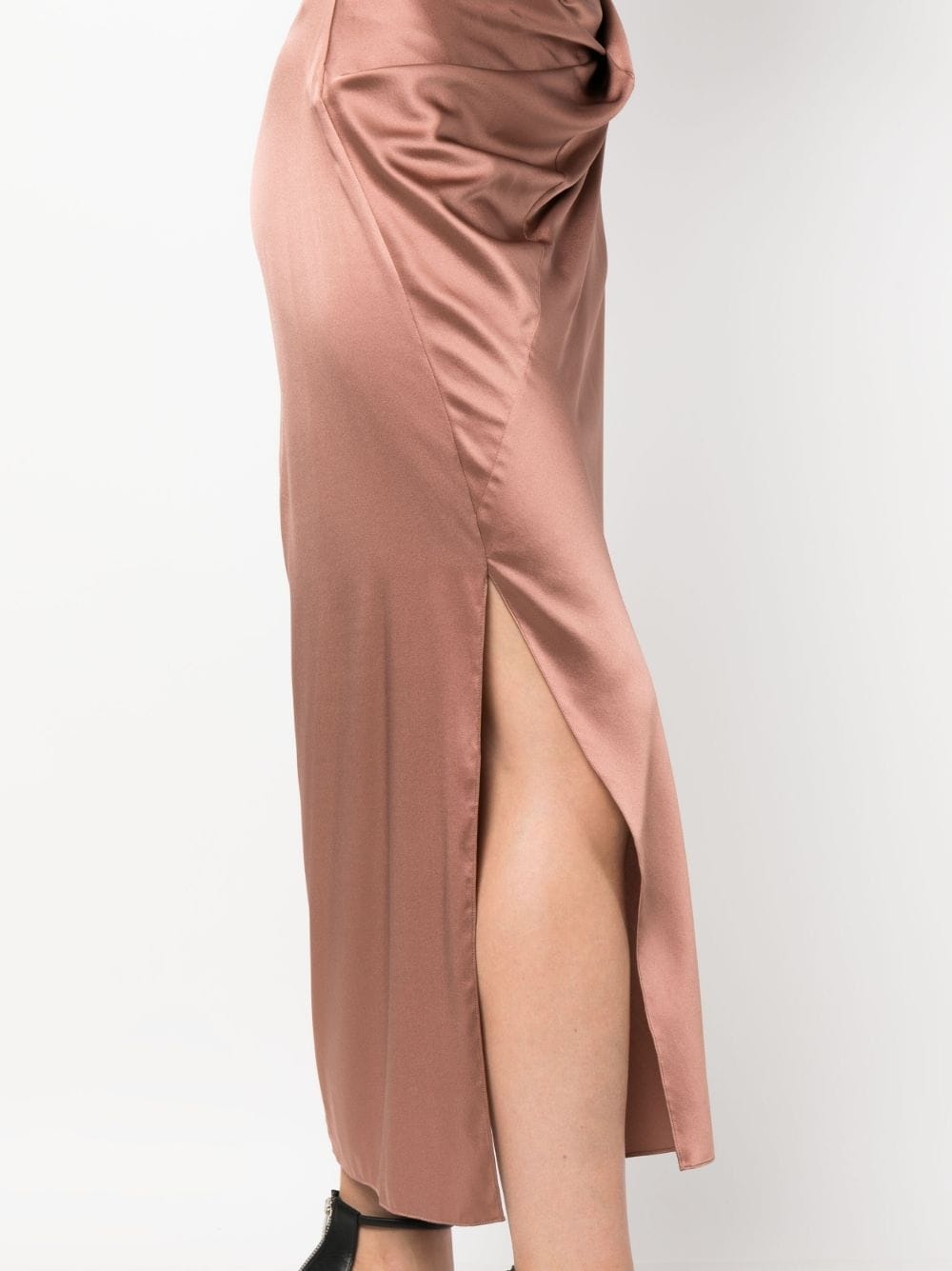 draped-design halterneck dress - 5