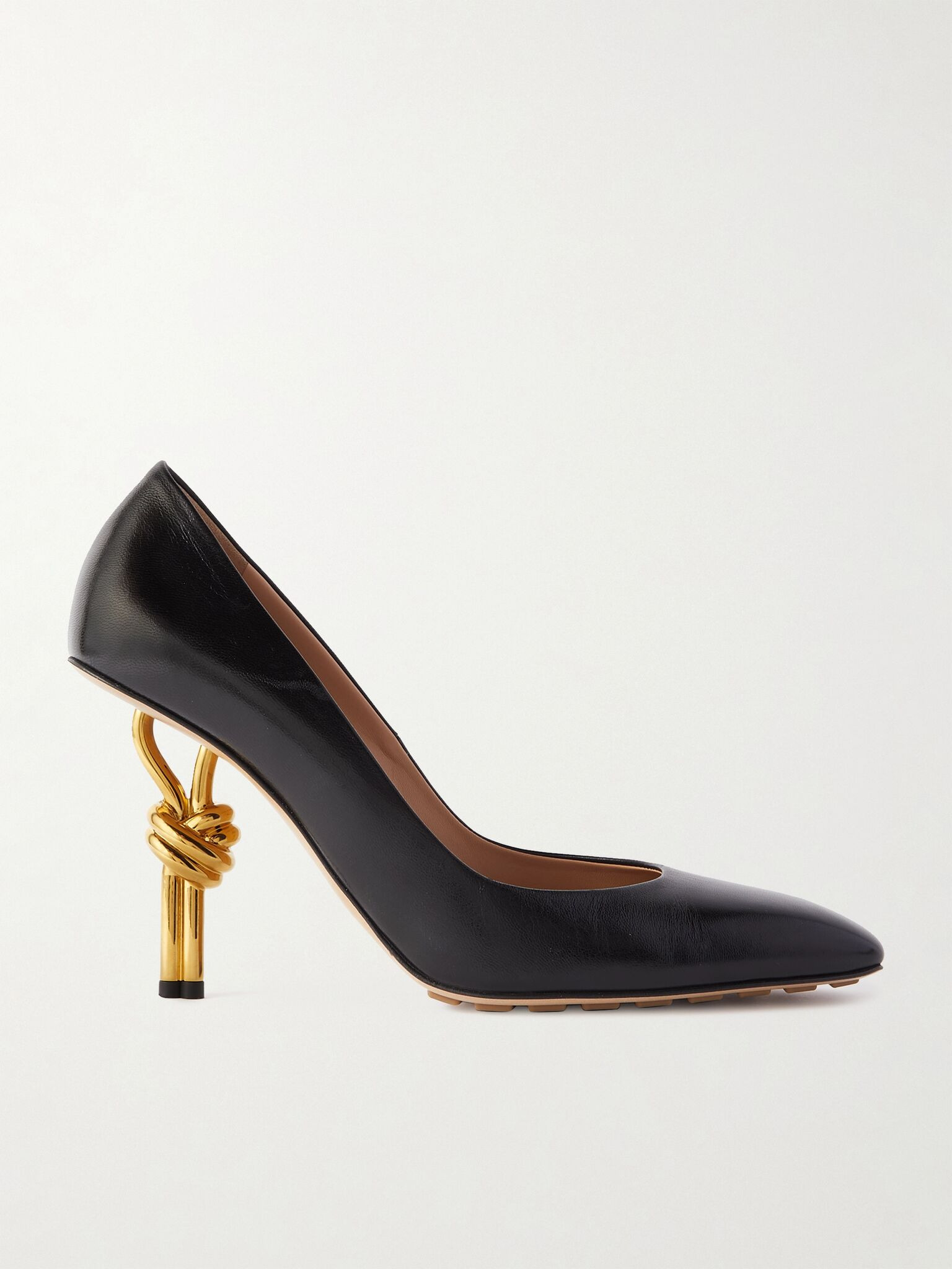 Knot glossed-leather pumps Black - 1