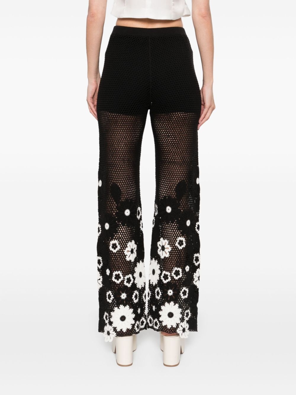 floral-embroidery trousers - 4