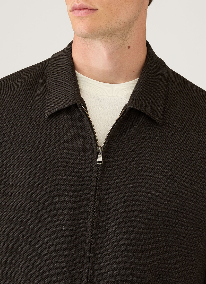 Light Textured Wool Harrington Jacket 6