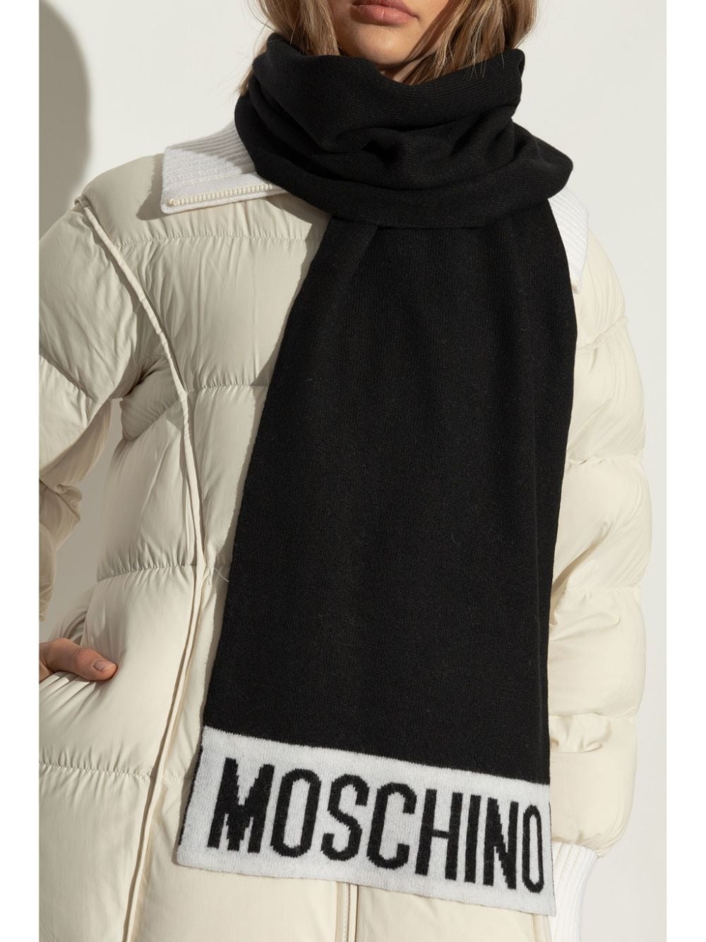 intarsia knit-logo scarf - 2