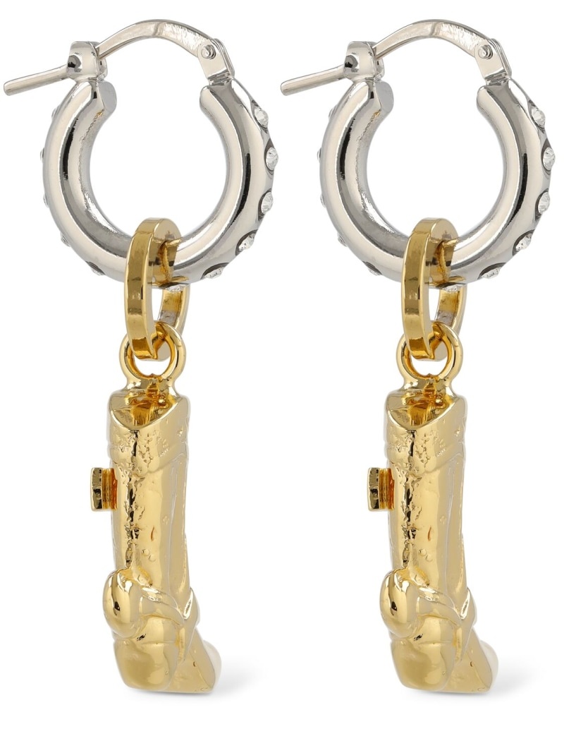 Boot crystal drop earrings - 2