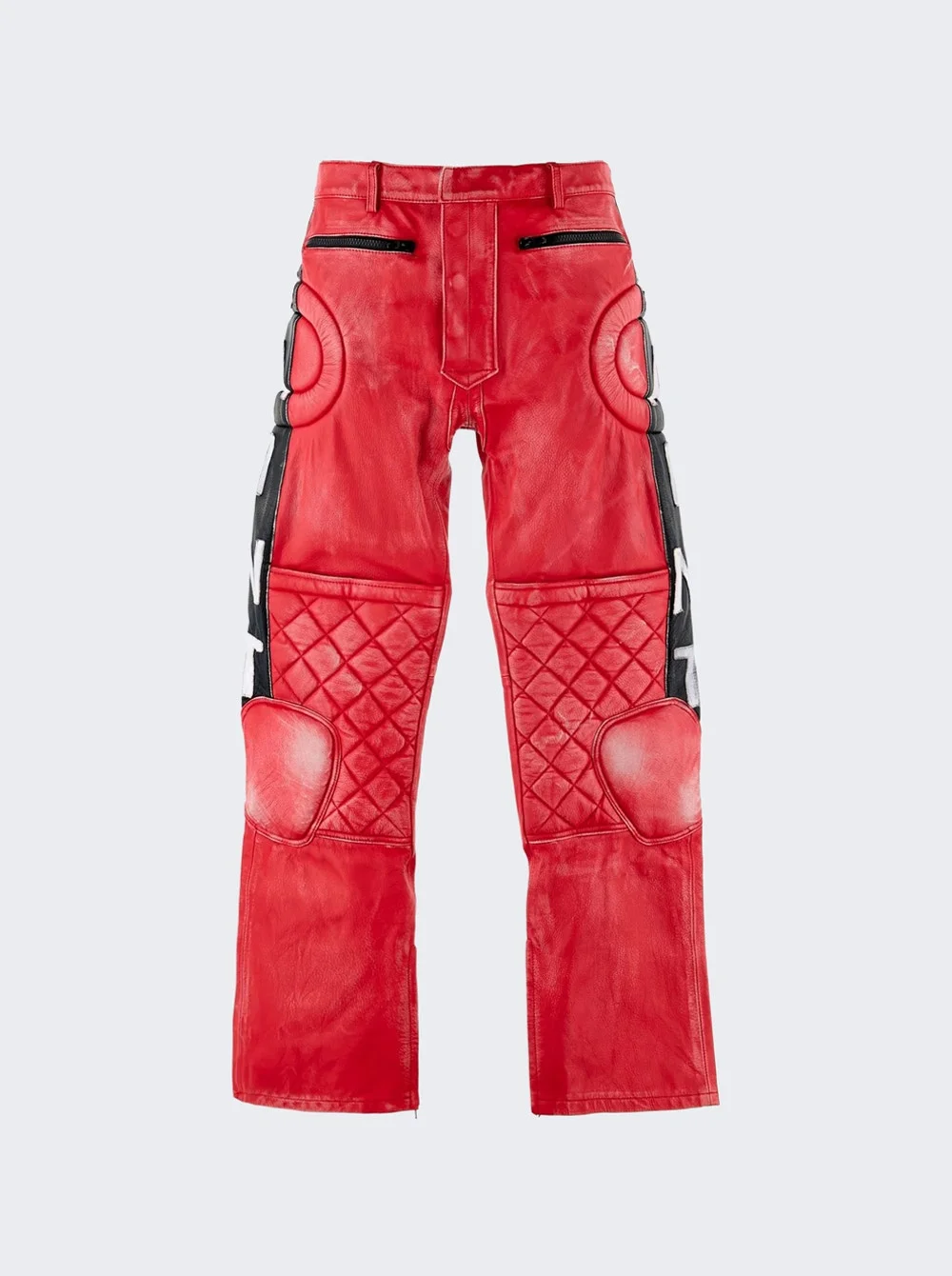 Leather Racer Pants Red - 1