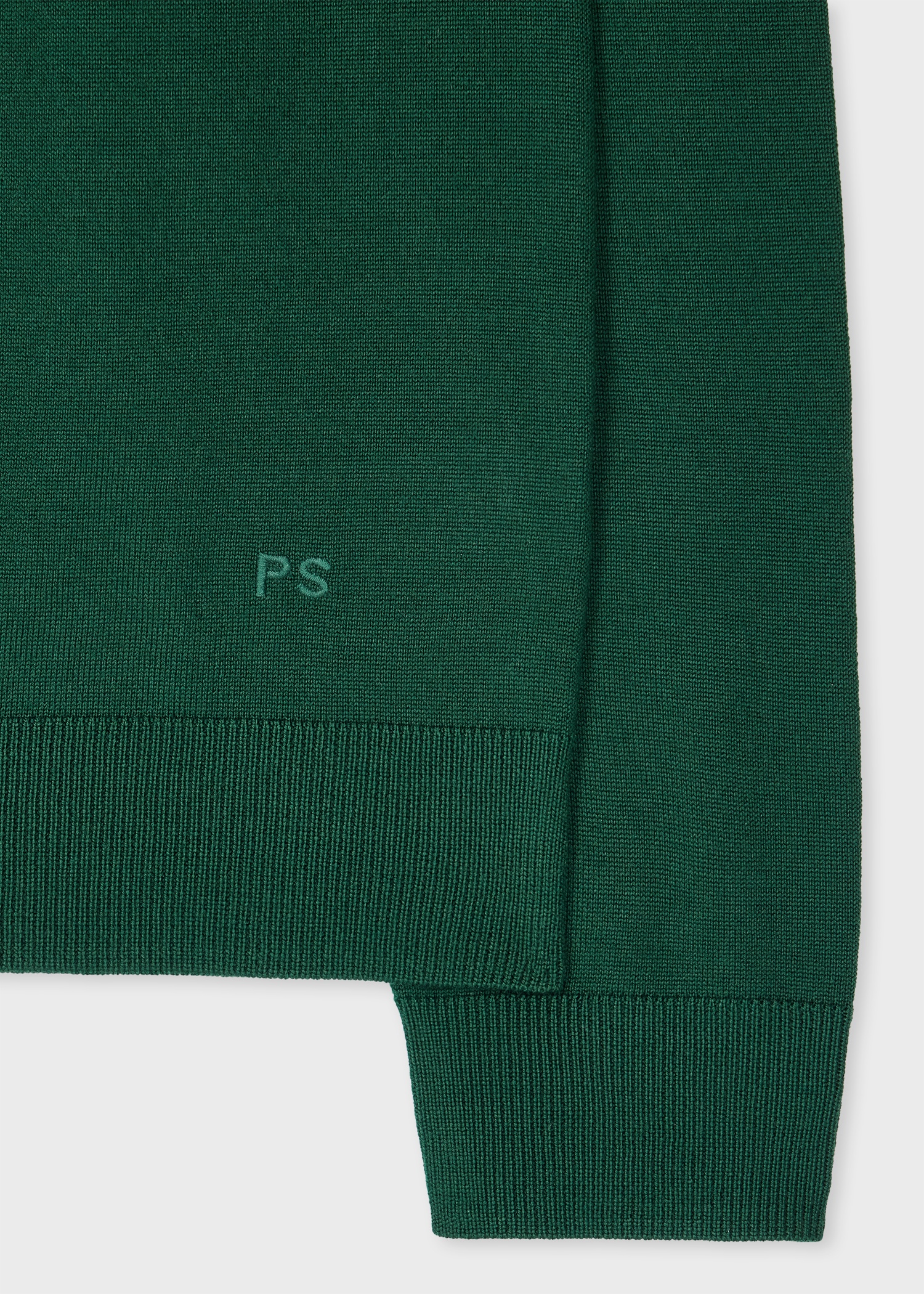 Green Merino Wool Zip Cardigan - 2