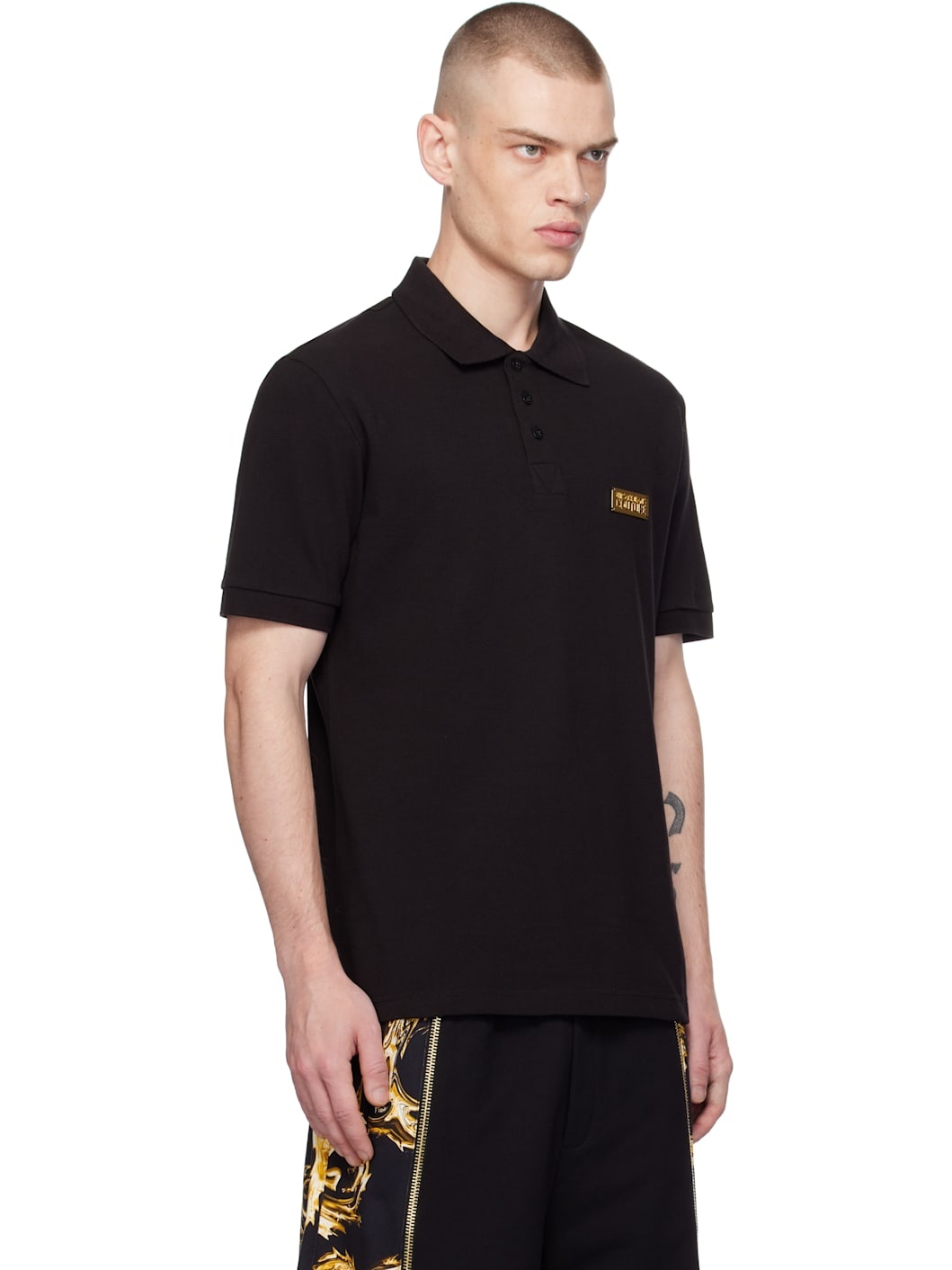 Black Logo Slim-Fit Polo - 2
